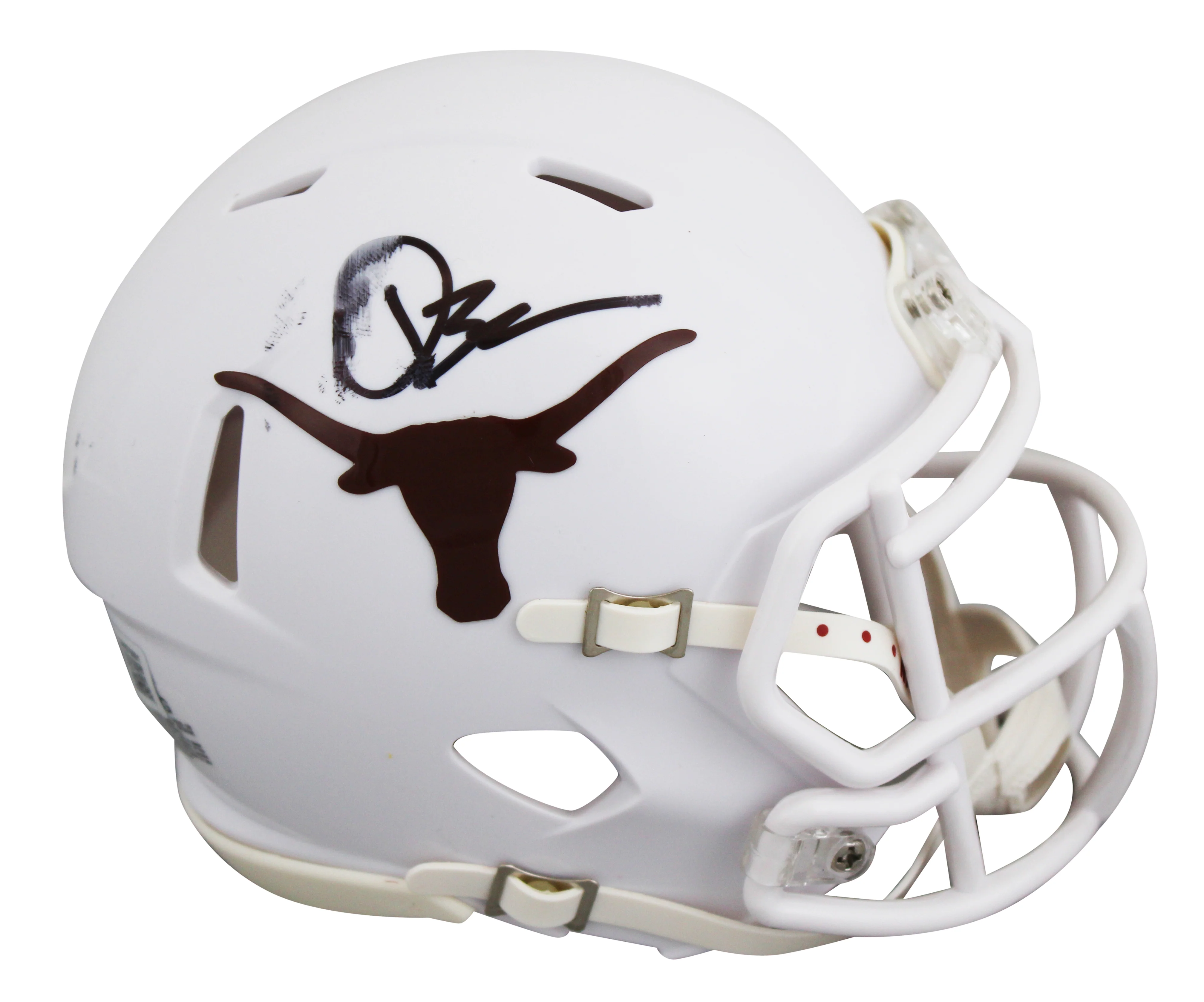 Texas Quinn Ewers Authentic Signed Speed Mini Helmet BAS Witnessed #2W076501 - Image 2