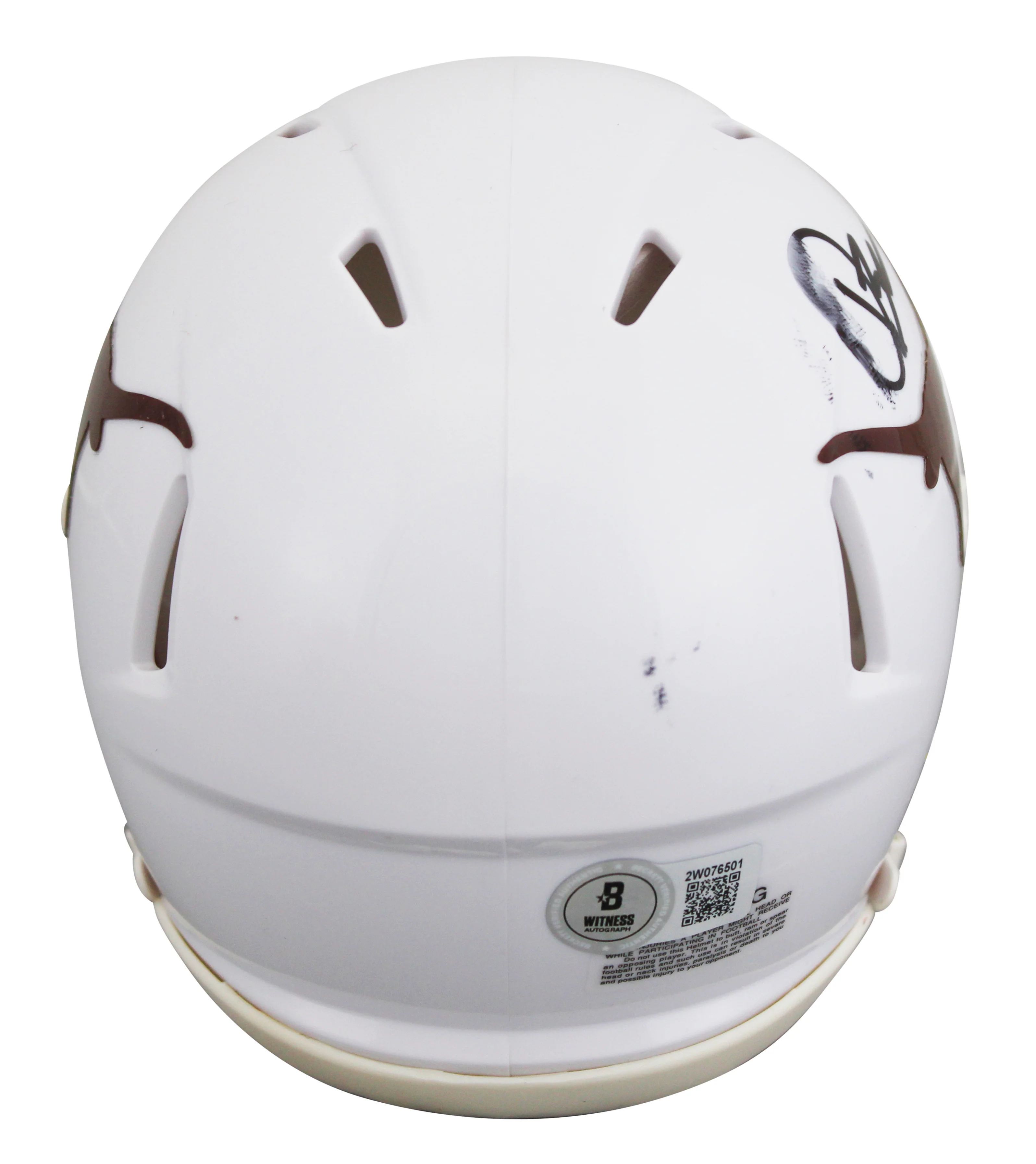 Texas Quinn Ewers Authentic Signed Speed Mini Helmet BAS Witnessed #2W076501 - Image 3