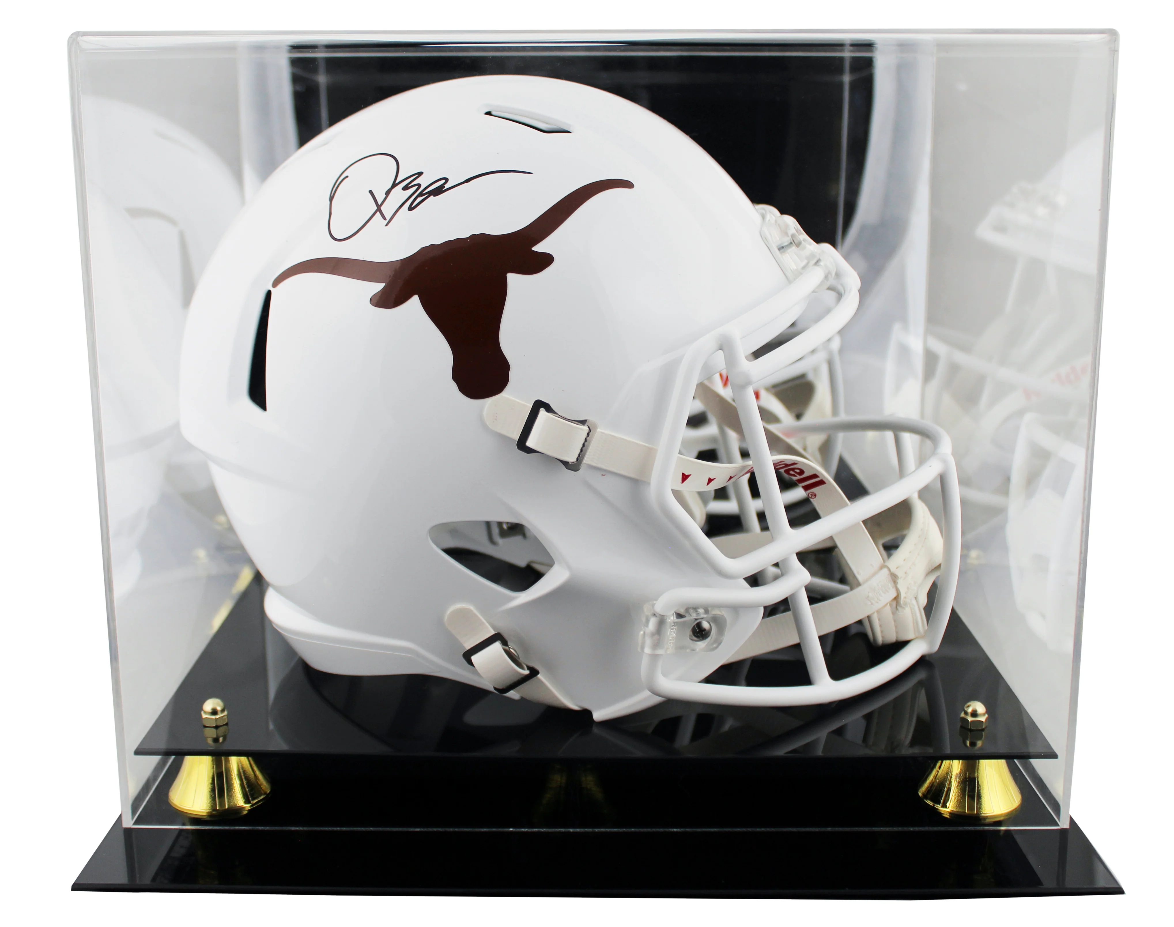 Texas Quinn Ewers Signed Full Size Speed Rep Helmet W/ Case BAS Witnessed - Image 2