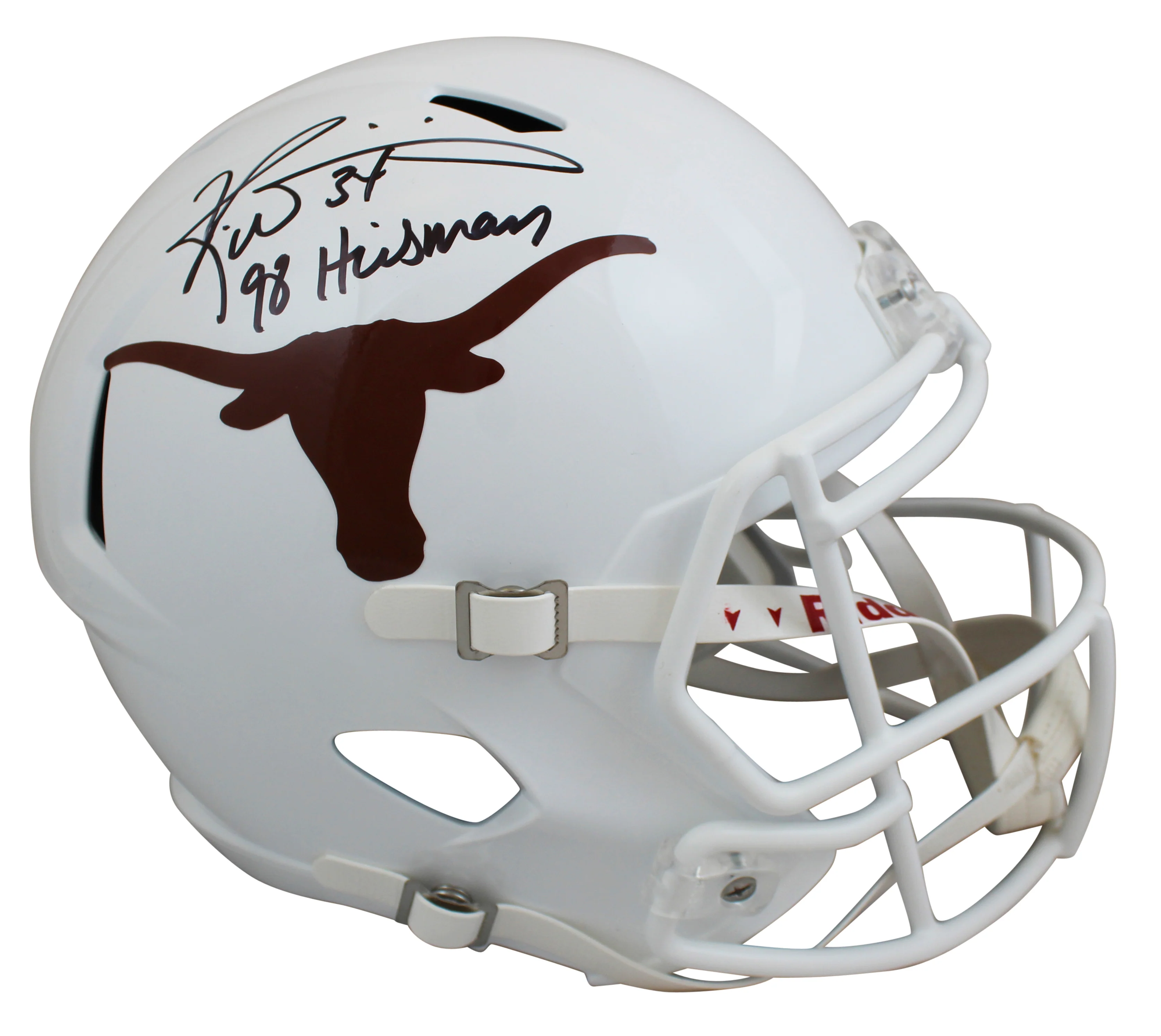 Texas Ricky Williams "98 Heisman" Signed Full Size Speed Rep Helmet BAS Witness - Image 2