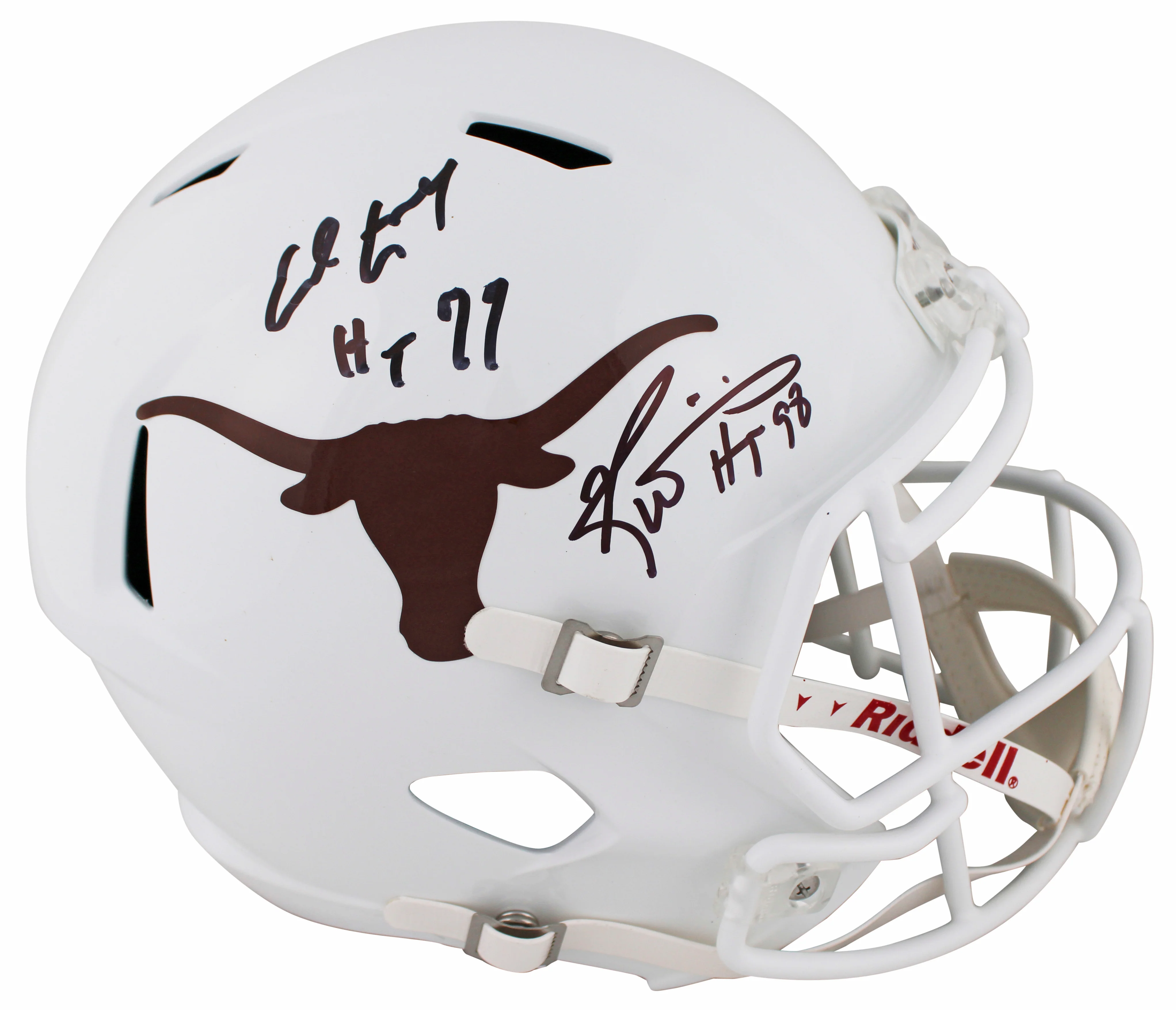 Texas Ricky Williams & Earl Campbell Signed F/S Speed Rep Helmet W/ Case BAS Wit - Image 3