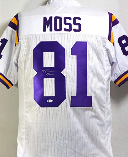 Thaddeus Moss Autographed White College Style Jersey - Beckett W Auth *8 - Image 4