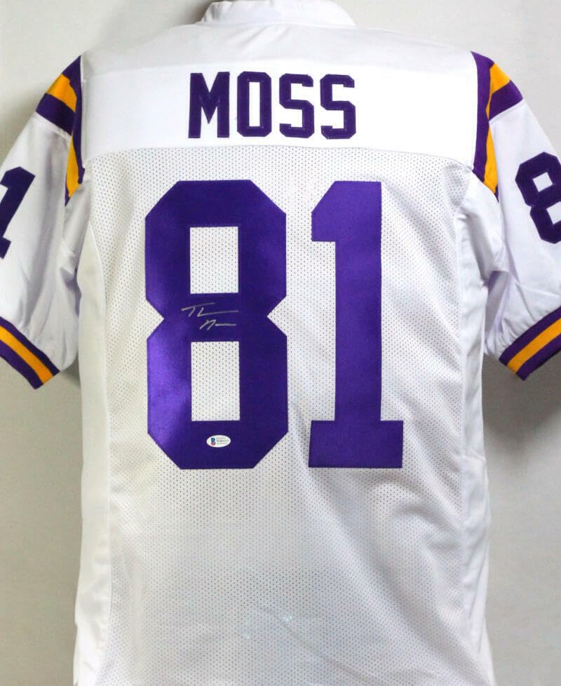 Thaddeus Moss Autographed White College Style Jersey - Beckett W Auth *8 - Image 7
