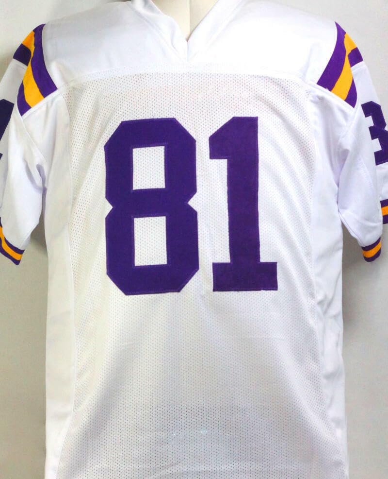 Thaddeus Moss Autographed White College Style Jersey - Beckett W Auth *8 - Image 8
