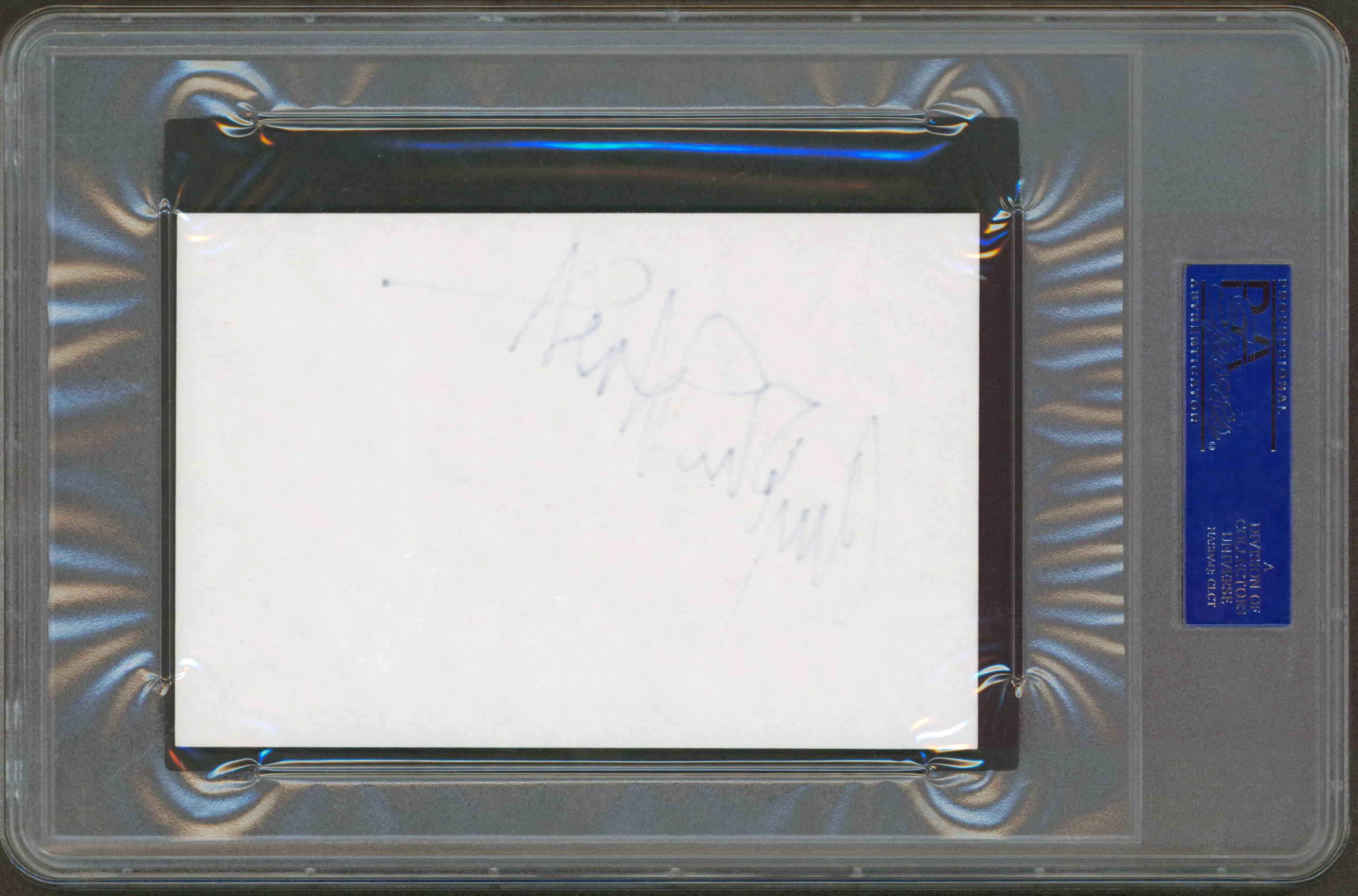 The Addams Family Anjelica Huston Authentic Signed 4x6 Index Card BAS Slabbed - Image 3