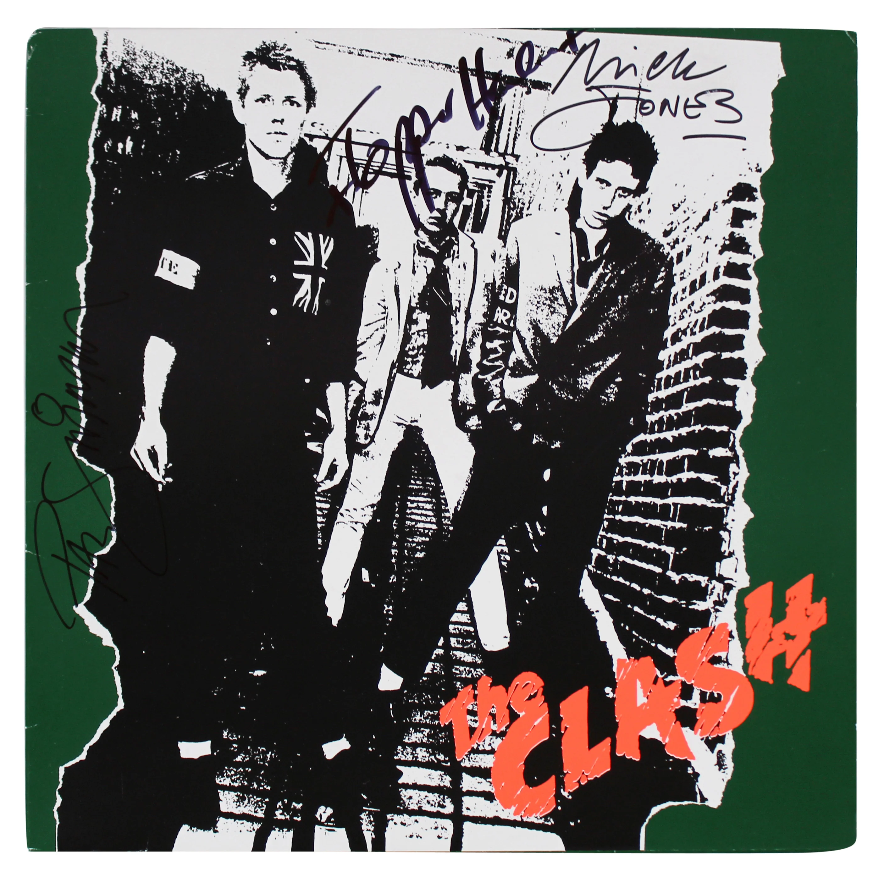The Clash (3) Jones, Simmon, & Headon Signed Self Titled Album Cover BAS #A54019 - Image 2