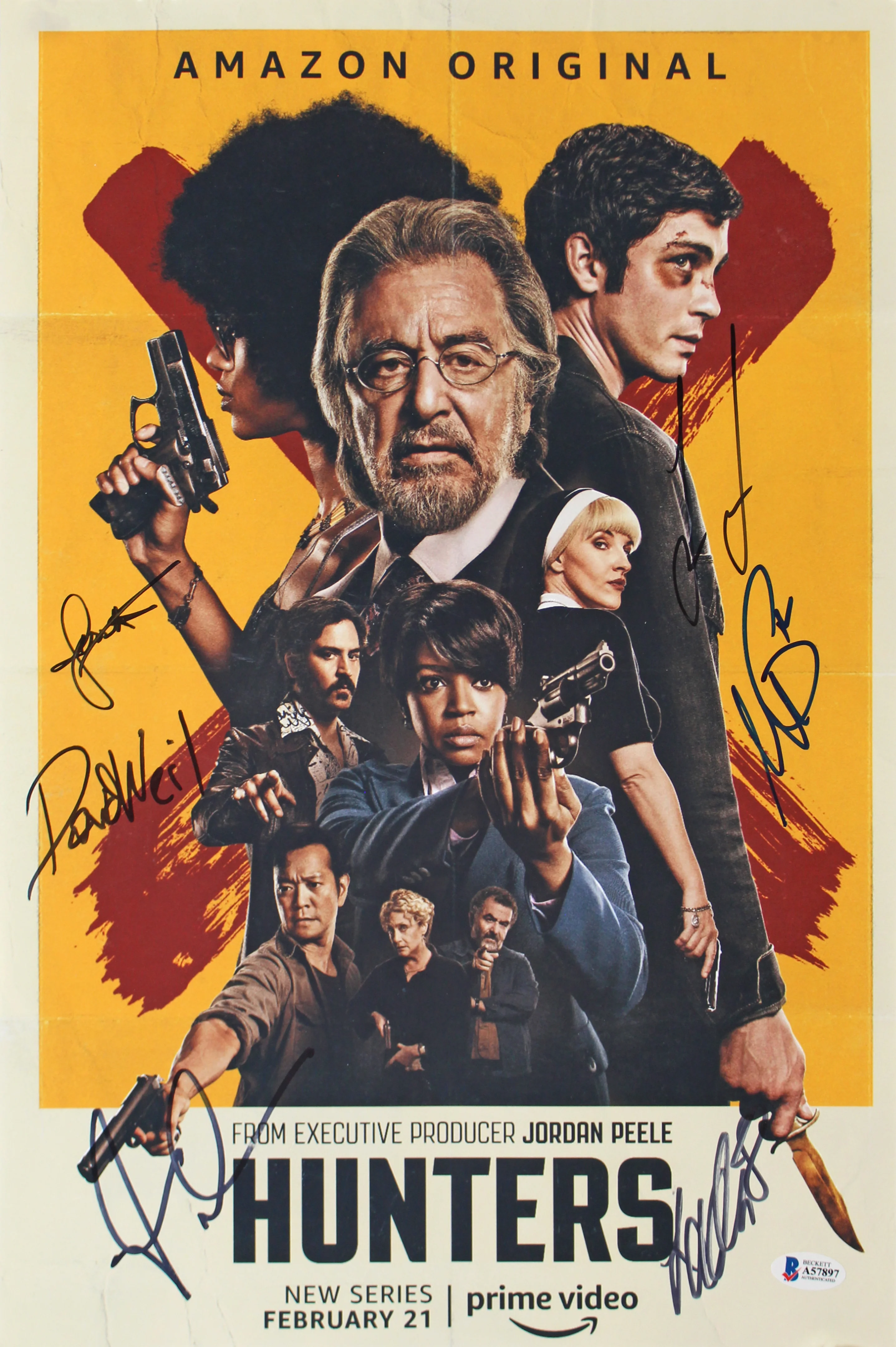 The Hunters (6) Pacino, Lerman, Hinton, Olin +2 Signed 12x18 Photo BAS #A57897 - Image 2