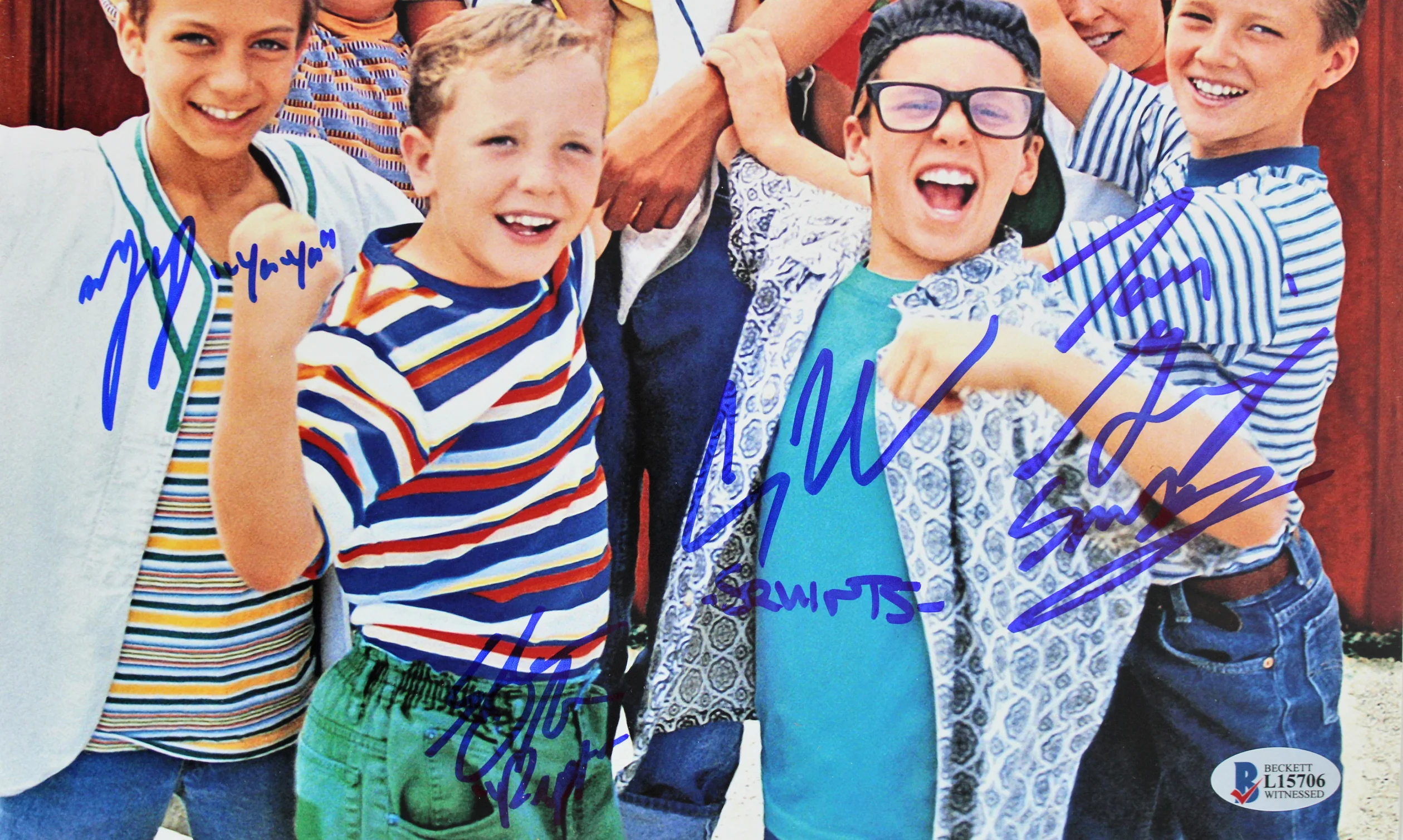 The Sandlot (6) Guiry, Leopardi, Adams +3 Signed 11x14 Photo BAS Witnessed 6 - Image 3
