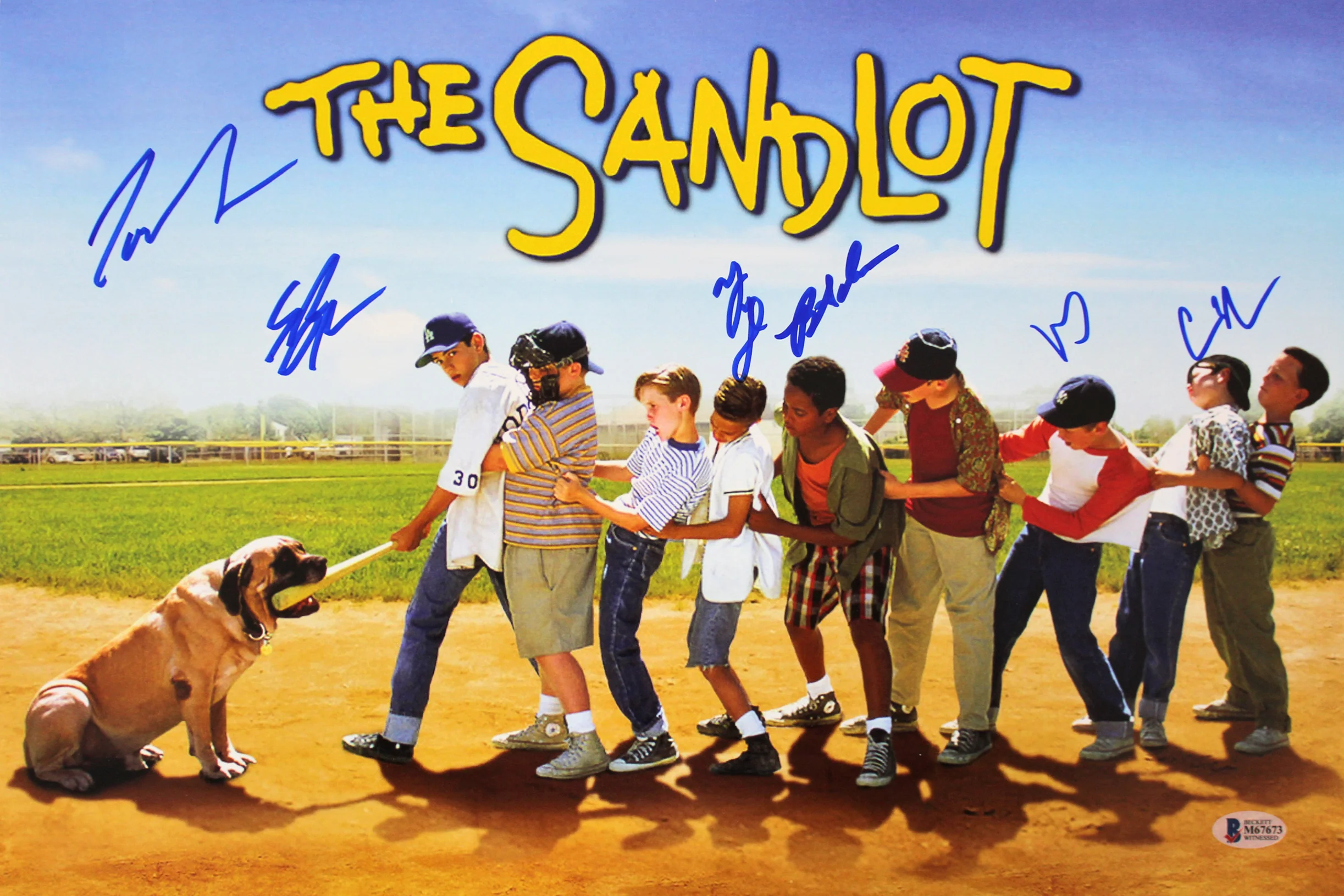 The Sandlot (6) Guiry, Leopardi, Adams +3 Signed 12x18 Photo BAS Witnessed 1 - Image 2