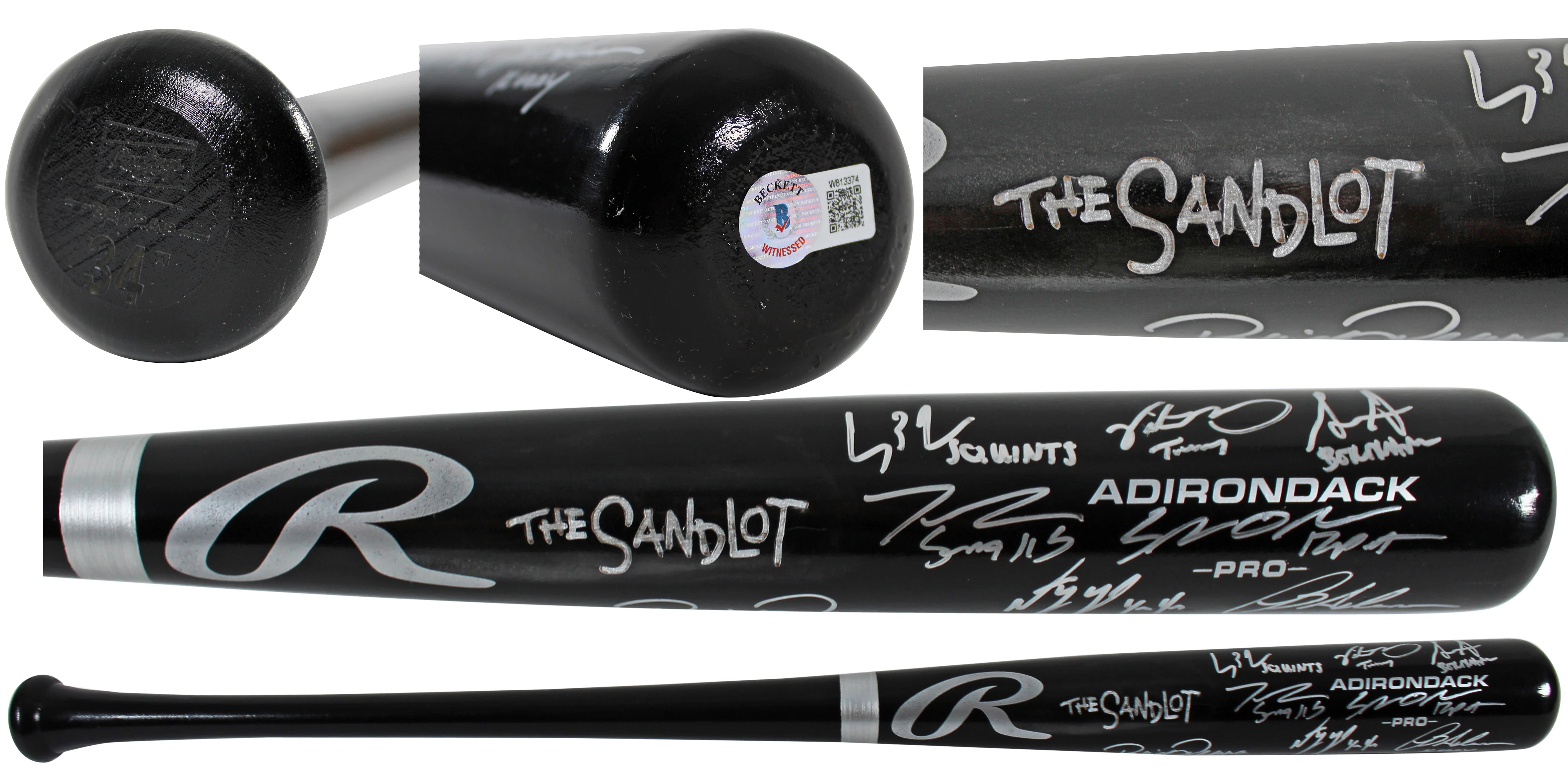 The Sandlot (8) Guiry, Leopardi, Renna +5 Signed Bat w/ Character Names BAS - Image 2