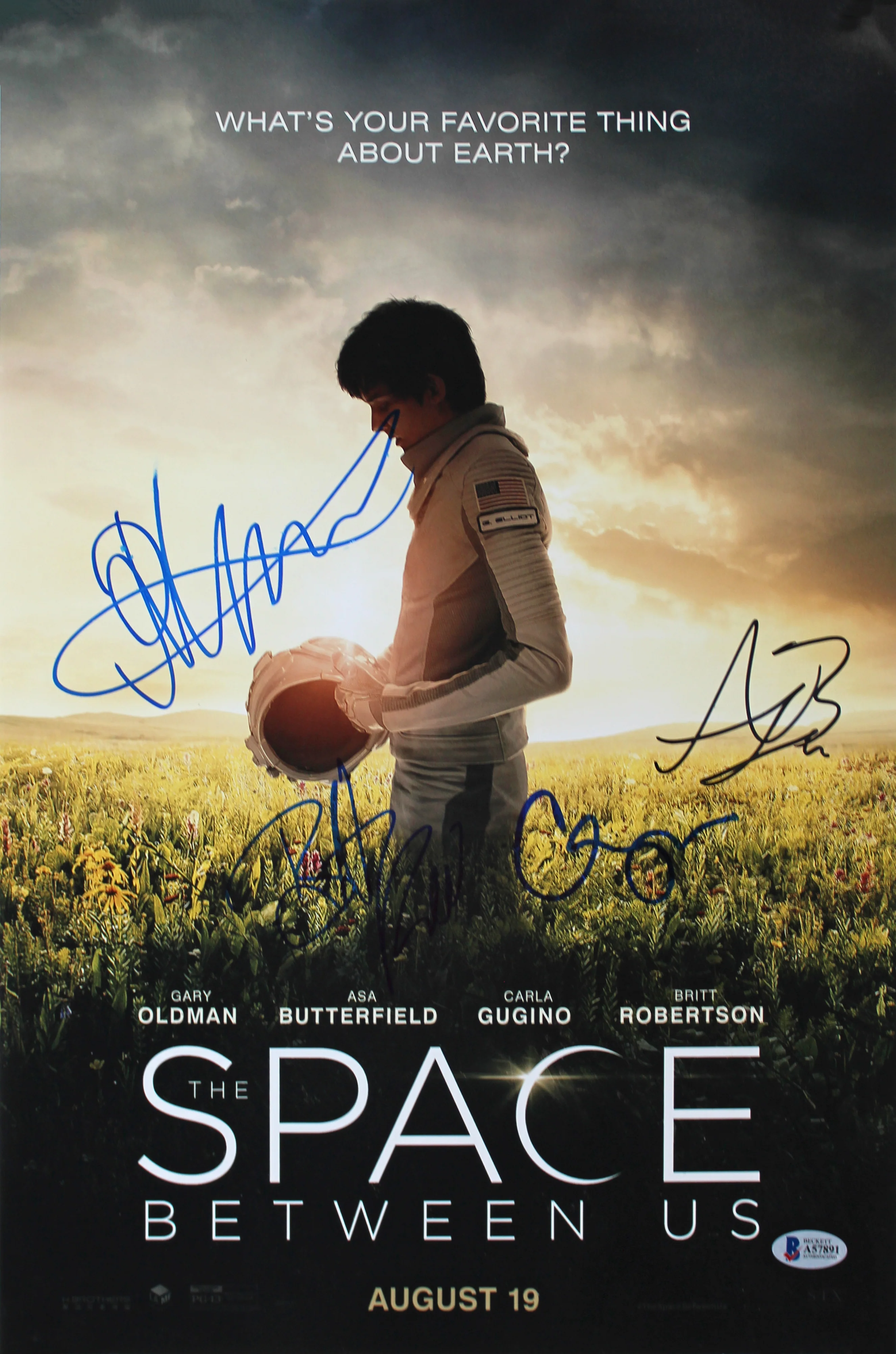 The Space Between Us (4) Butterfield, Robertson, +2 Signed 12x18 Photo BAS - Image 2
