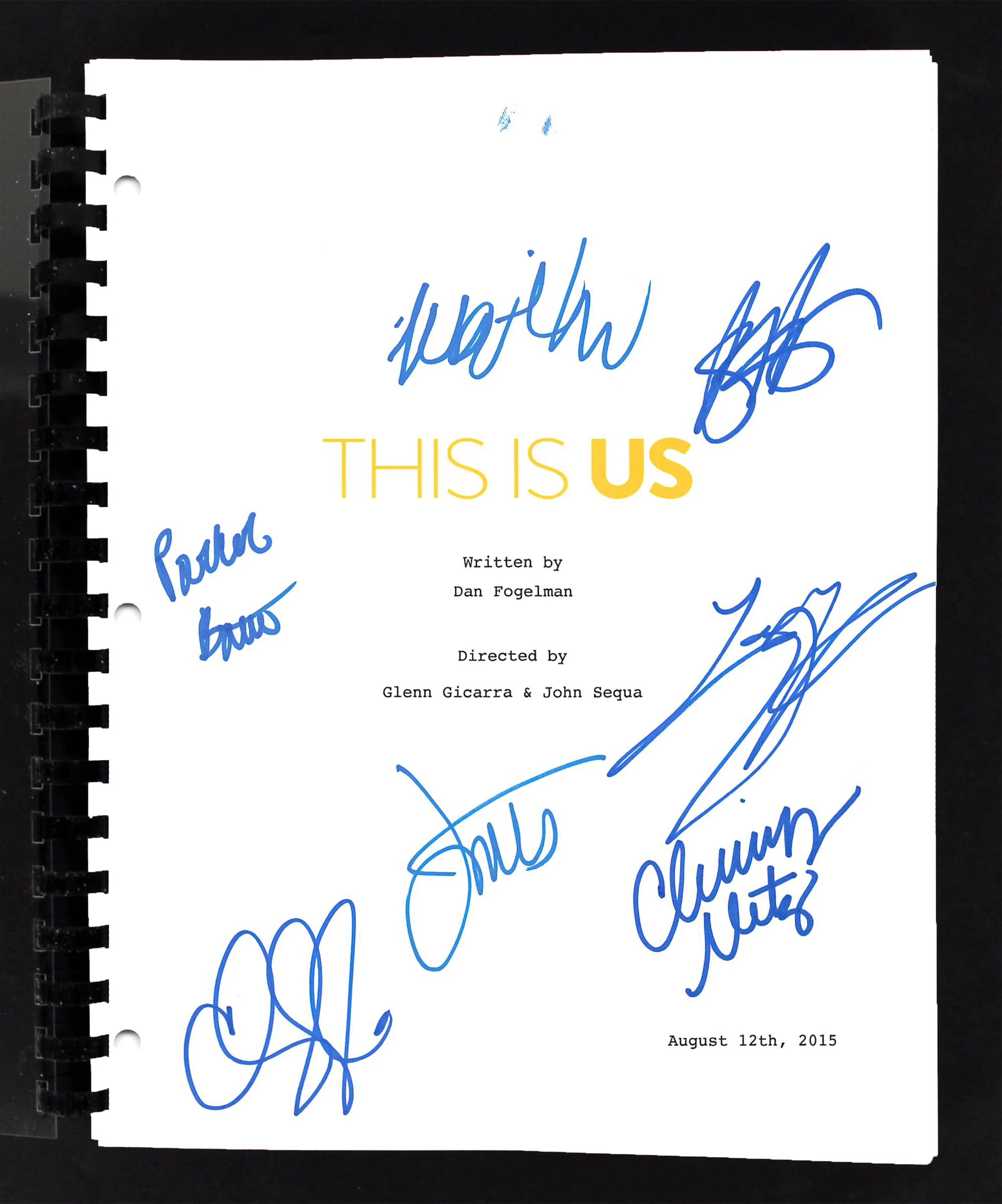 This Is Us Cast (7) Metz, Sullivan, Hartley, +4 Signed Movie Script BAS #AC33456 - Image 2