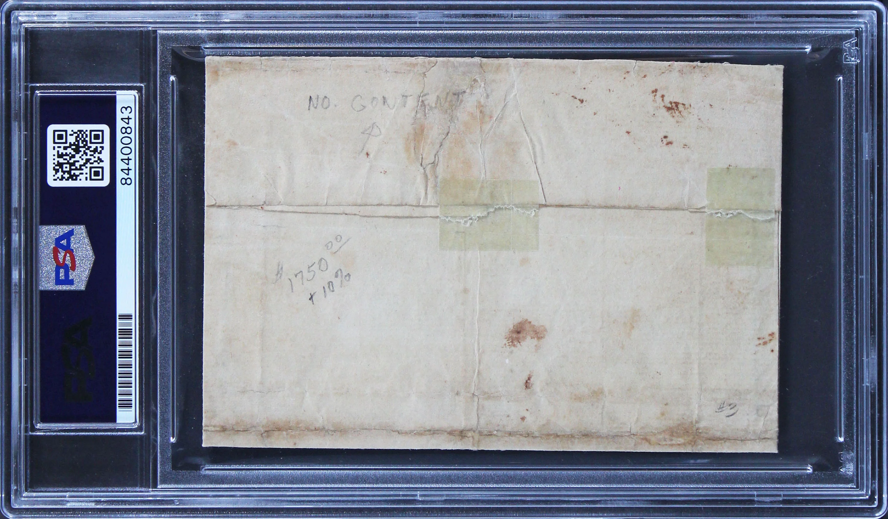 Thomas Jefferson Authentic Signed 3.25x4.65 Free Frank Auto NM 7 PSA/DNA Slabbed - Image 3