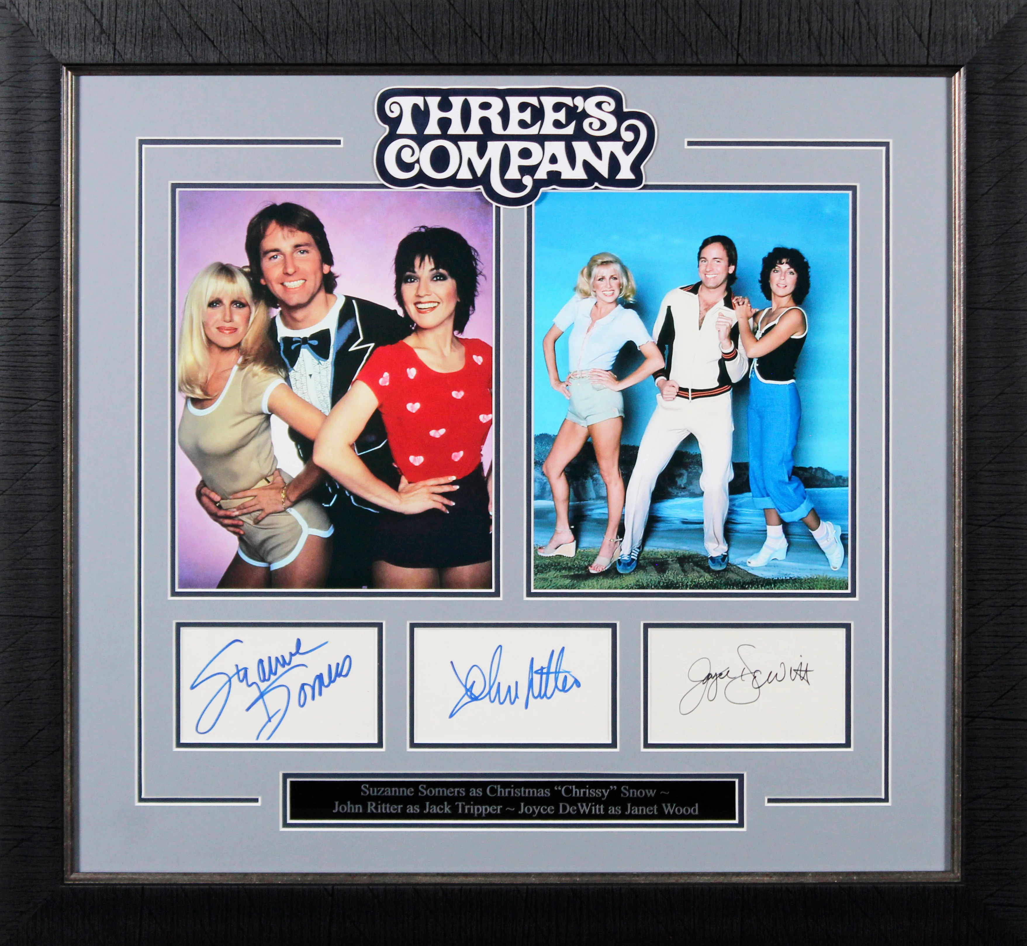 Three's Company Ritter, Sommers & Dewitt Signed Framed Display BAS #AD04918 - Image 2