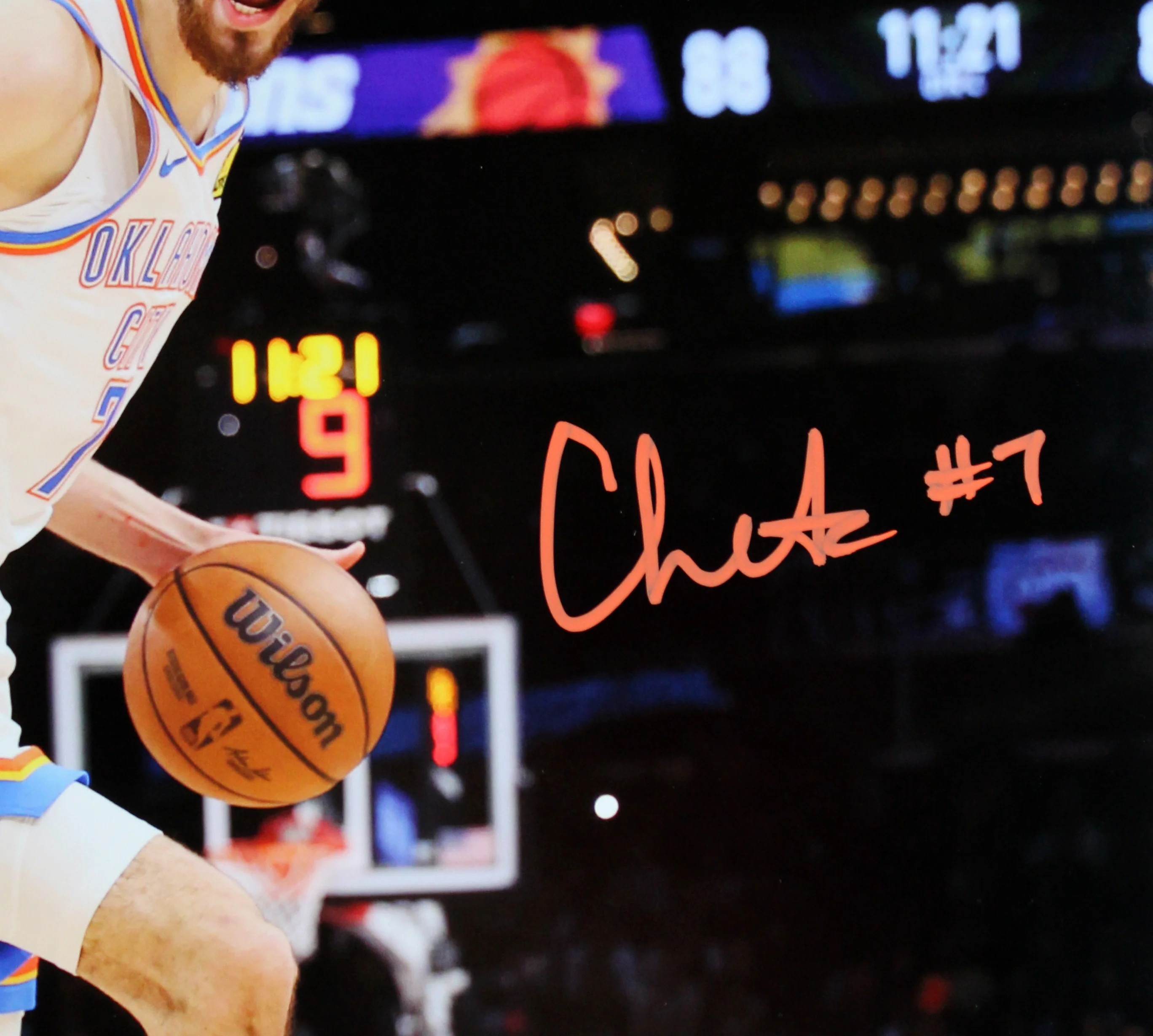 Thunder Chet Holmgren Signed 16x20 Horizontal Framed Photo Vs Suns JSA - Image 4