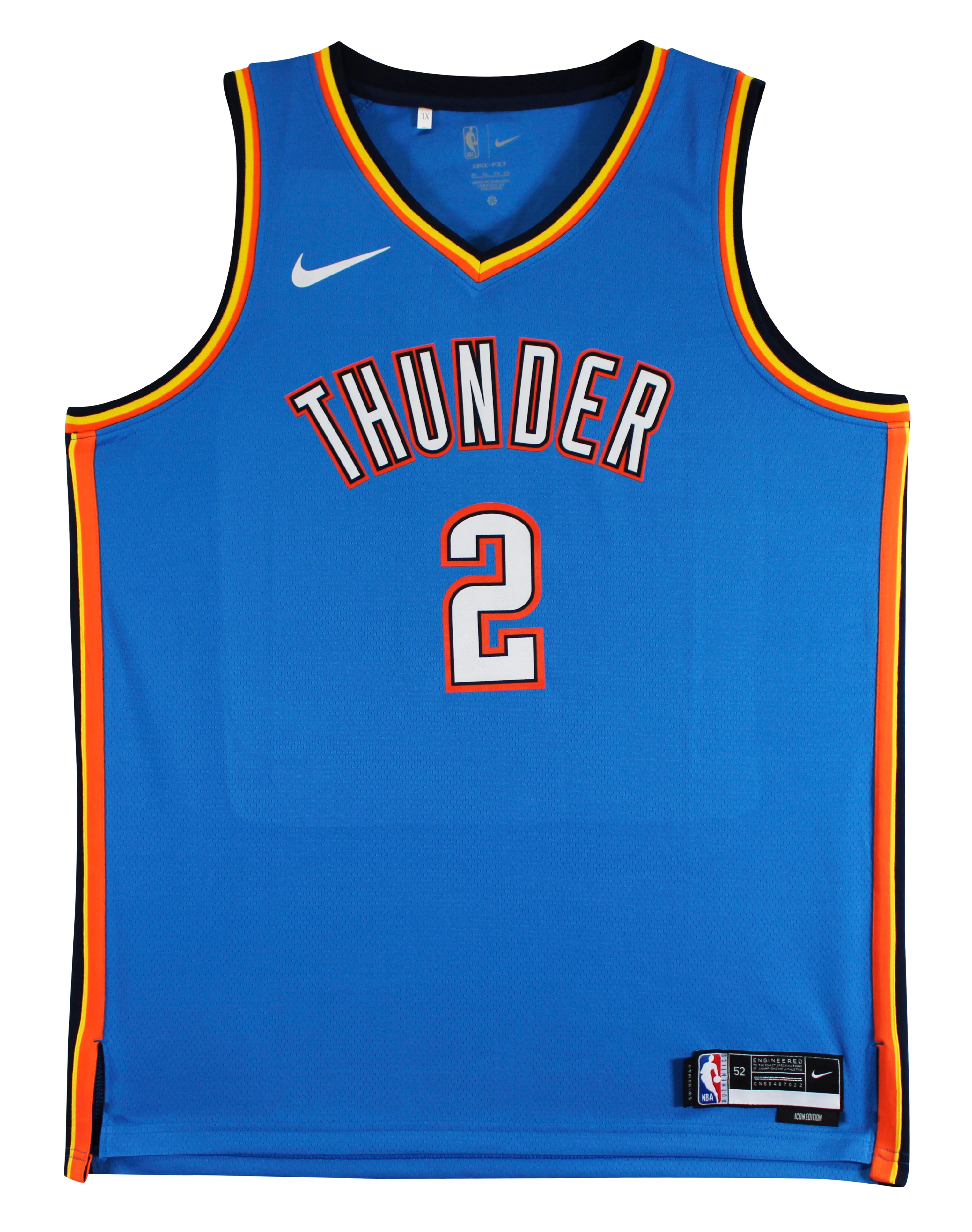 Thunder Shai Gilgeous-Alexander Signed Blue Nike Icon Finals Edition Jersey BAS - Image 6