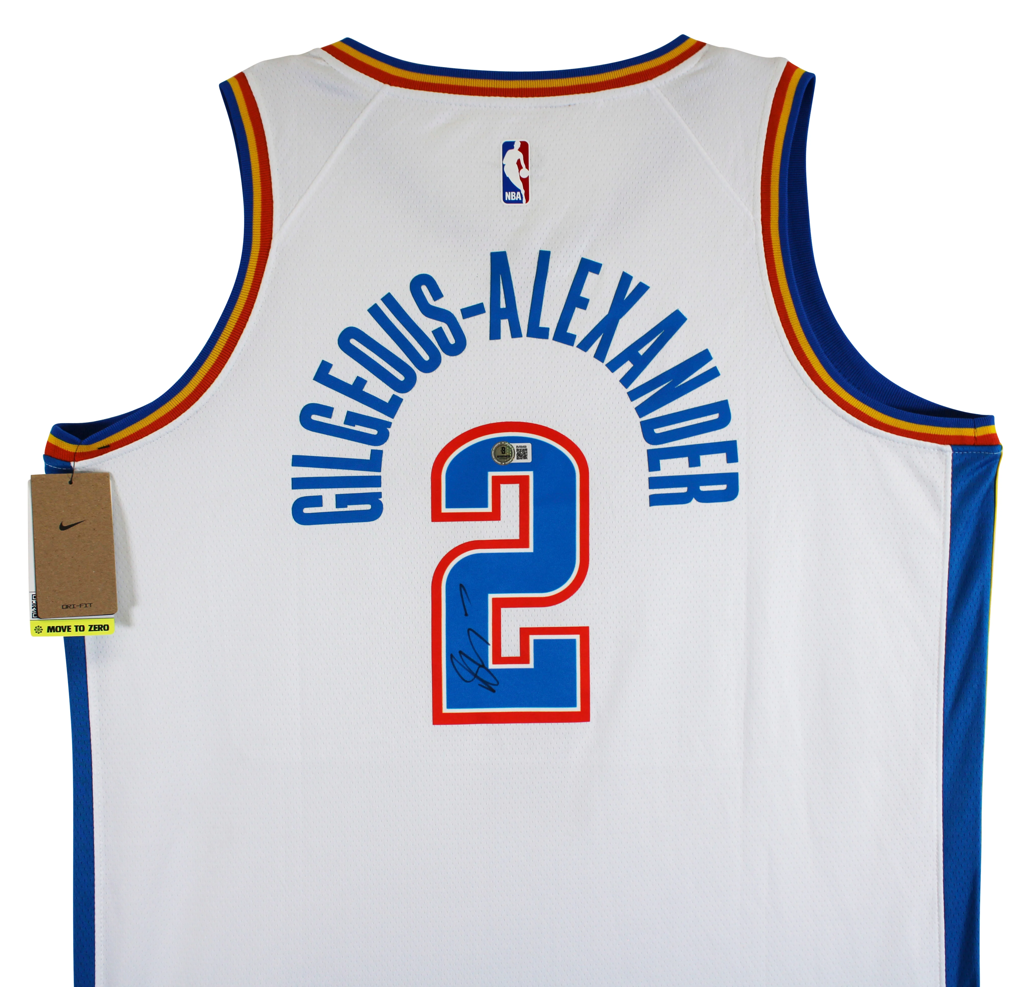 Thunder Shai Gilgeous-Alexander Signed White Nike Swingman Jersey BAS #BV56499 - Image 5