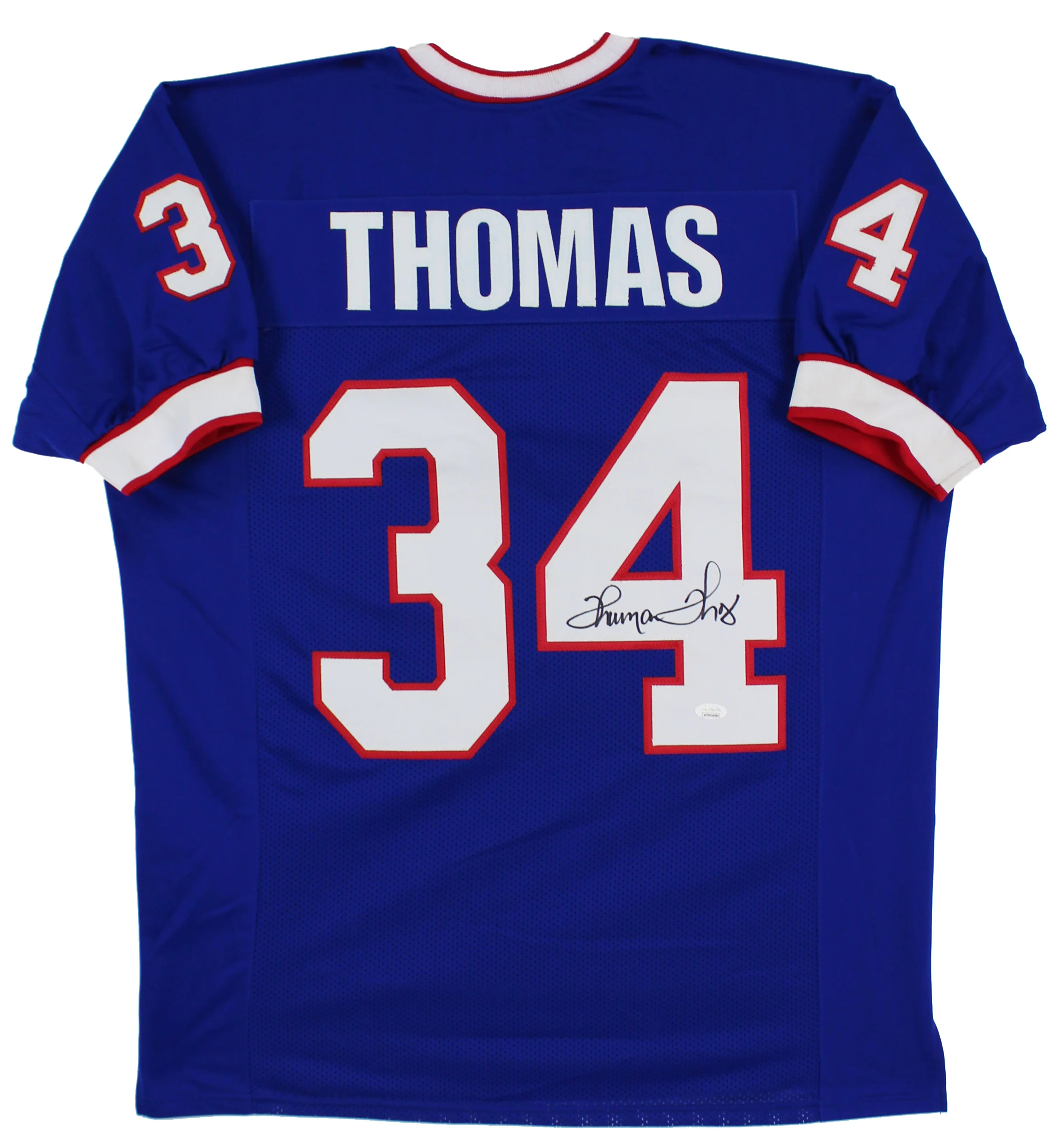 Thurman Thomas Authentic Signed Blue Pro Style Jersey Autographed BAS Witness - Image 2