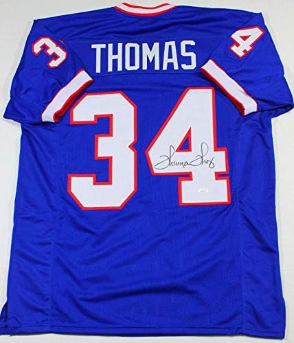 Thurman Thomas Autographed Blue Pro Style Jersey - JSA W Auth *4 - Image 5