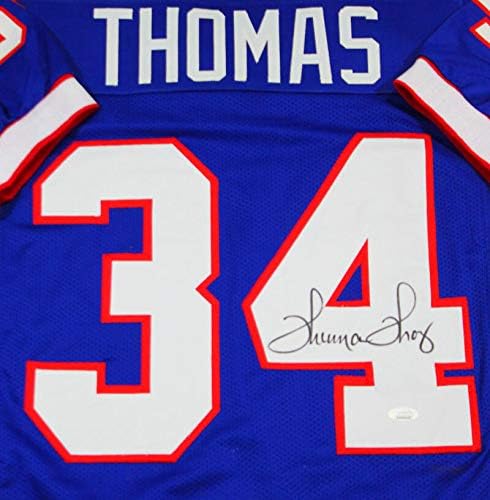 Thurman Thomas Autographed Blue Pro Style Jersey - JSA W Auth *4 - Image 6