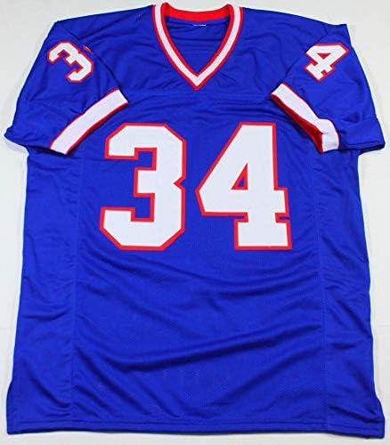 Thurman Thomas Autographed Blue Pro Style Jersey - JSA W Auth *4 - Image 7