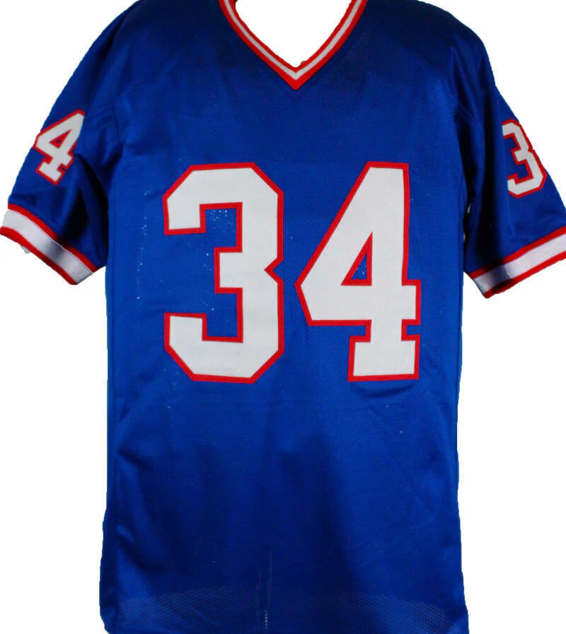 Thurman Thomas Autographed Blue Pro Style JSTAT Jersey-Beckett W Hologram *Black - Image 3