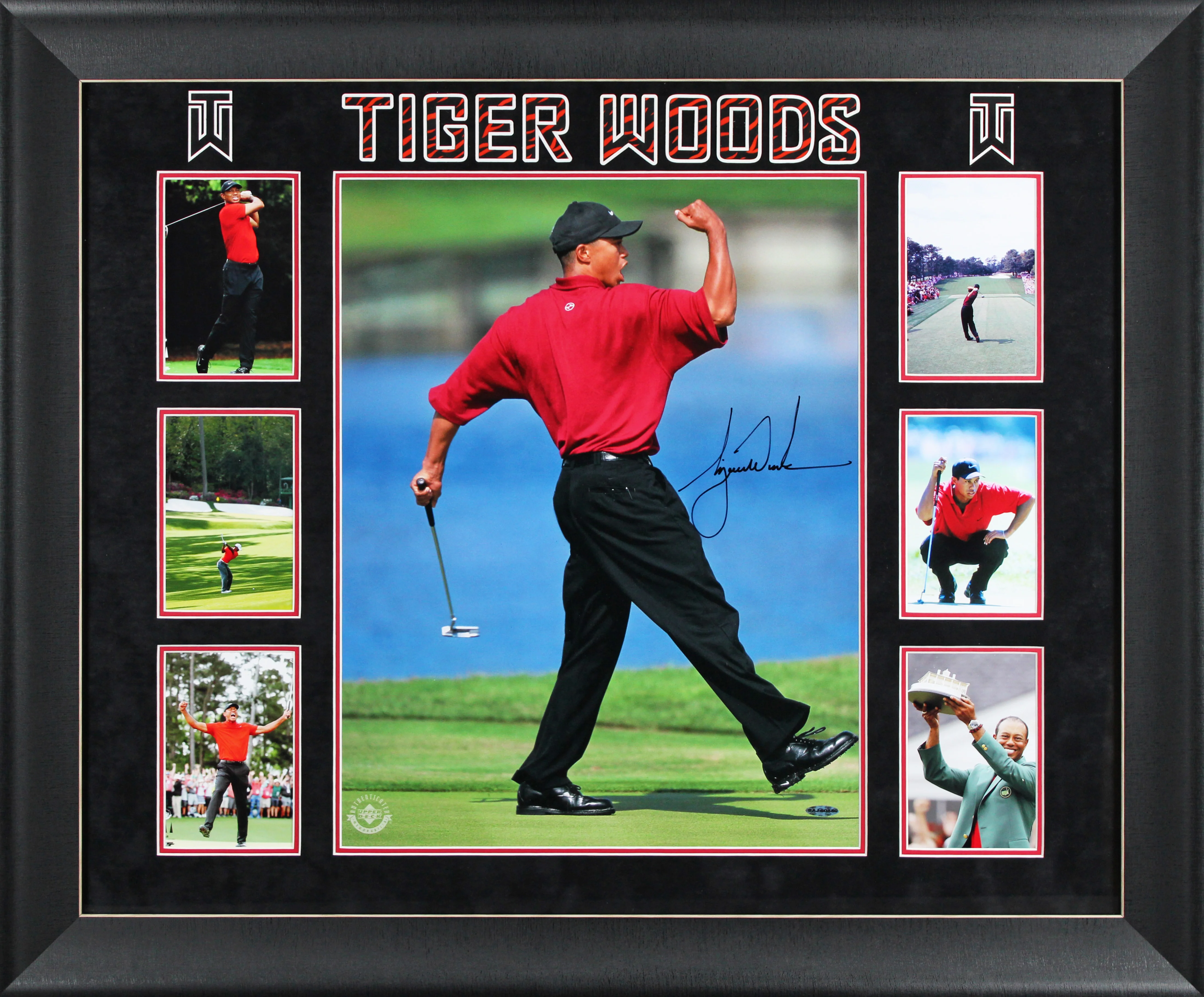 Tiger Woods Authentic Signed 16x20 Framed Vertical Fist Pump Photo UDA #BAJ60880 - Image 2