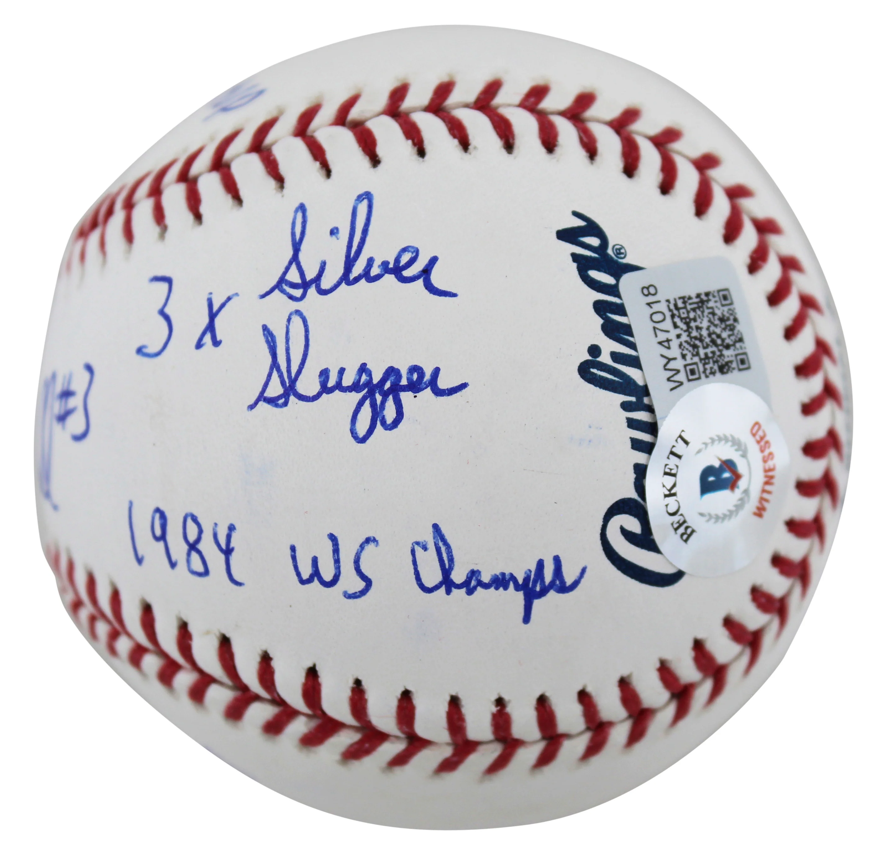 Tigers Alan Trammell "Career Stat" Authentic Signed Oml Baseball w/Case BAS Wit - Image 6