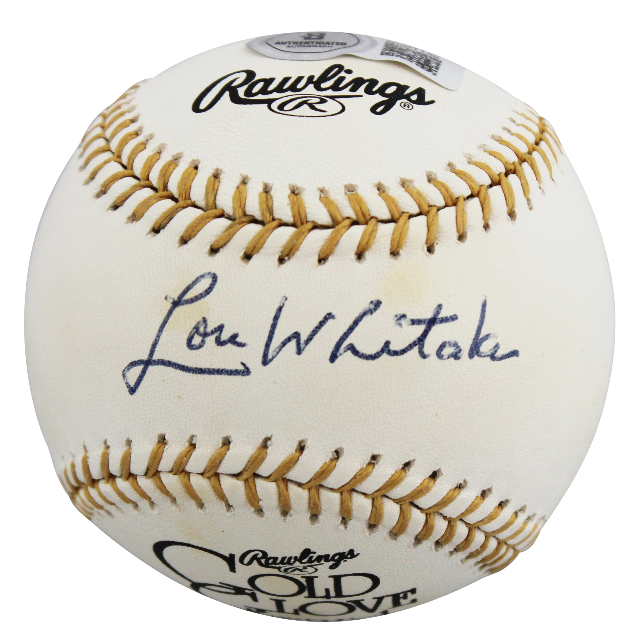 Tigers Lou Whitaker Signed Rawlings Gold Glove Logo OML Baseball BAS #BV01148 - Image 3