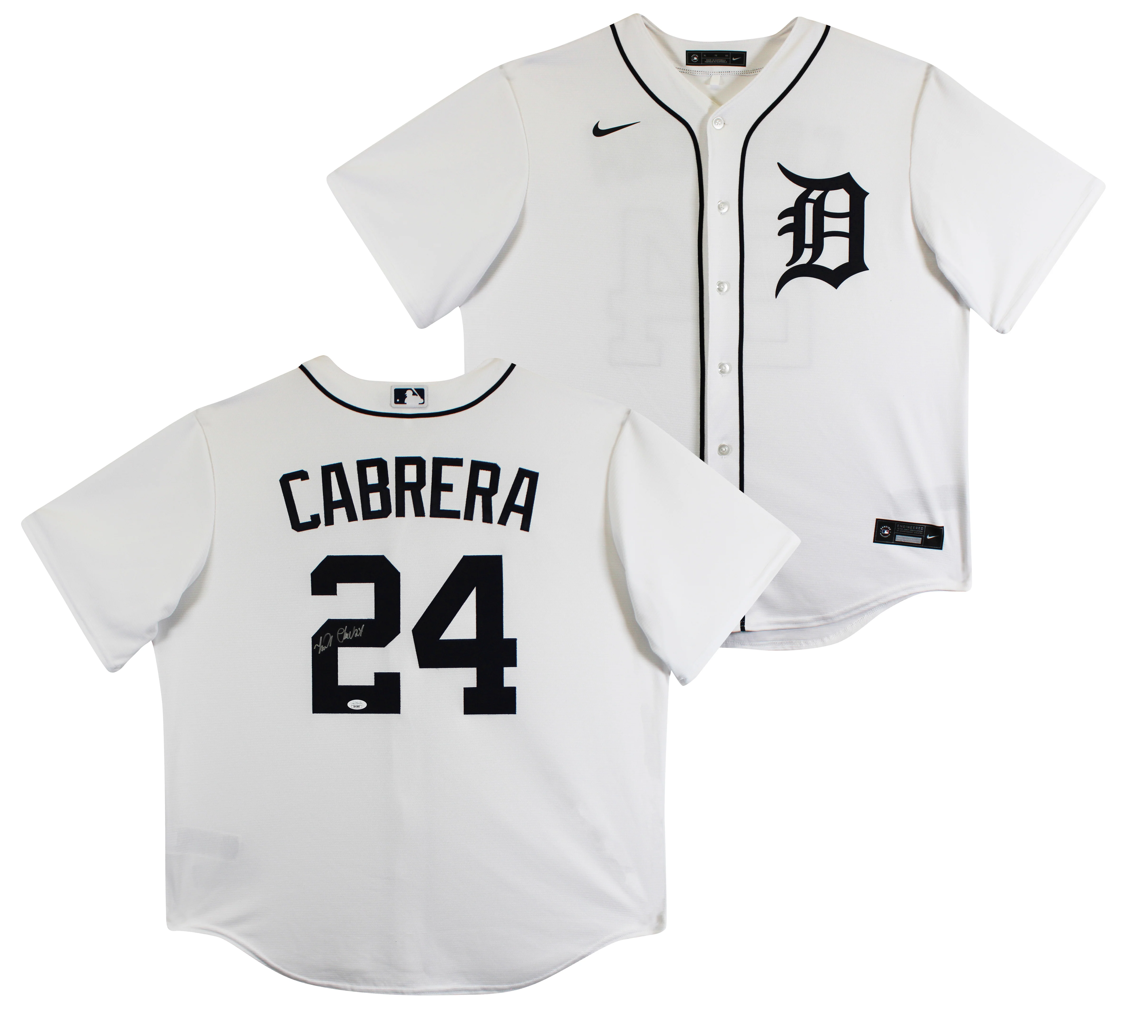 Tigers Miguel Cabrera Authentic Signed White Nike Jersey Autographed JSA - Image 2