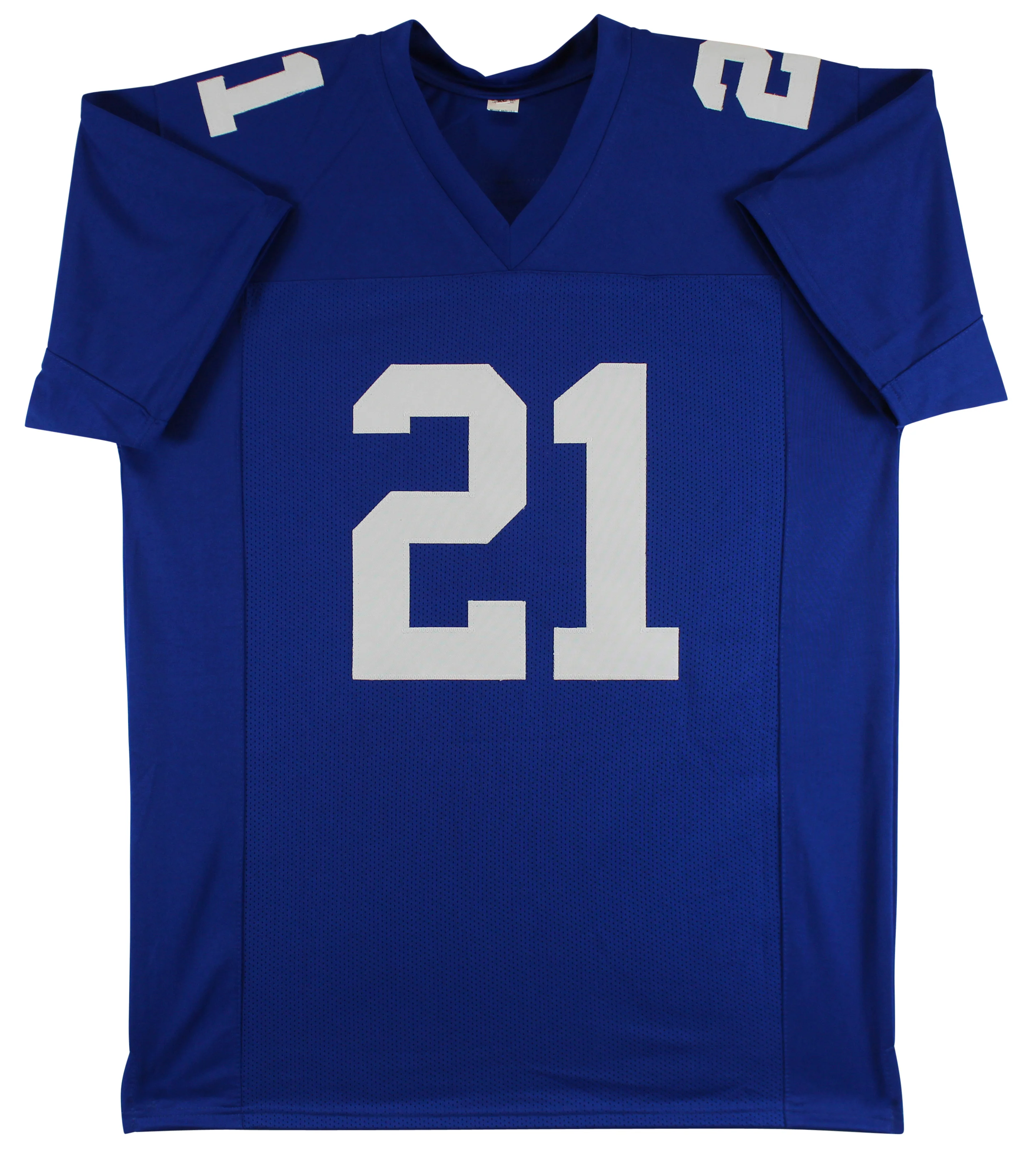Tiki Barber Authentic Signed Blue Pro Style Jersey Autographed BAS Witnessed - Image 4