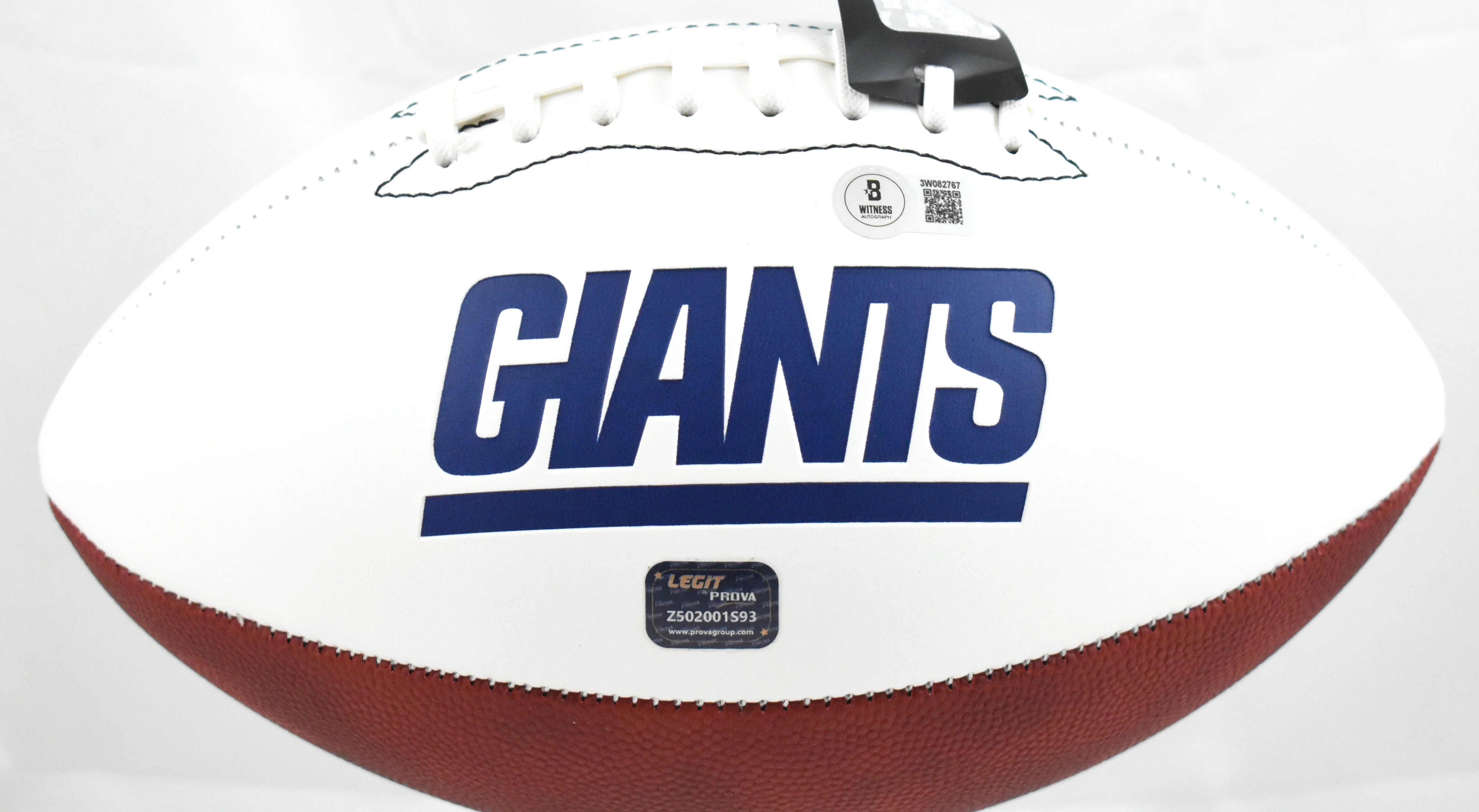 Tiki Barber Autographed New York Giants Logo Football - Beckett W Hologram - Image 3