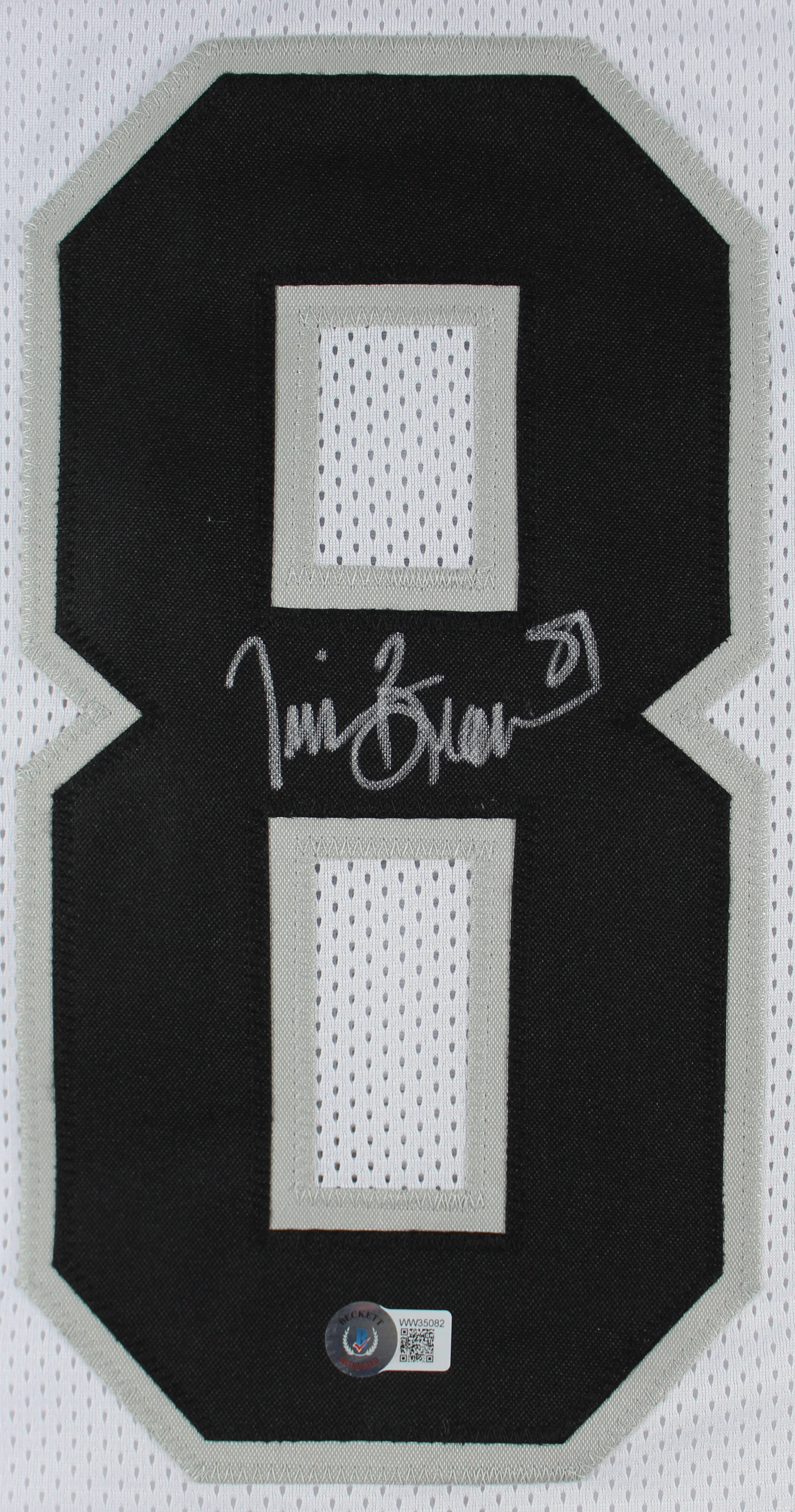 Tim Brown Authentic Signed White Pro Style Jersey Autographed BAS Witnessed - Image 3