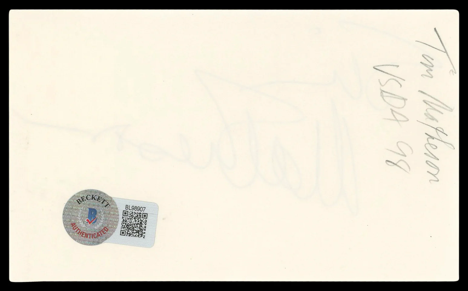 Tim Matheson Animal House Authentic Signed 3x5 Index Card BAS #BL98907 - Image 3
