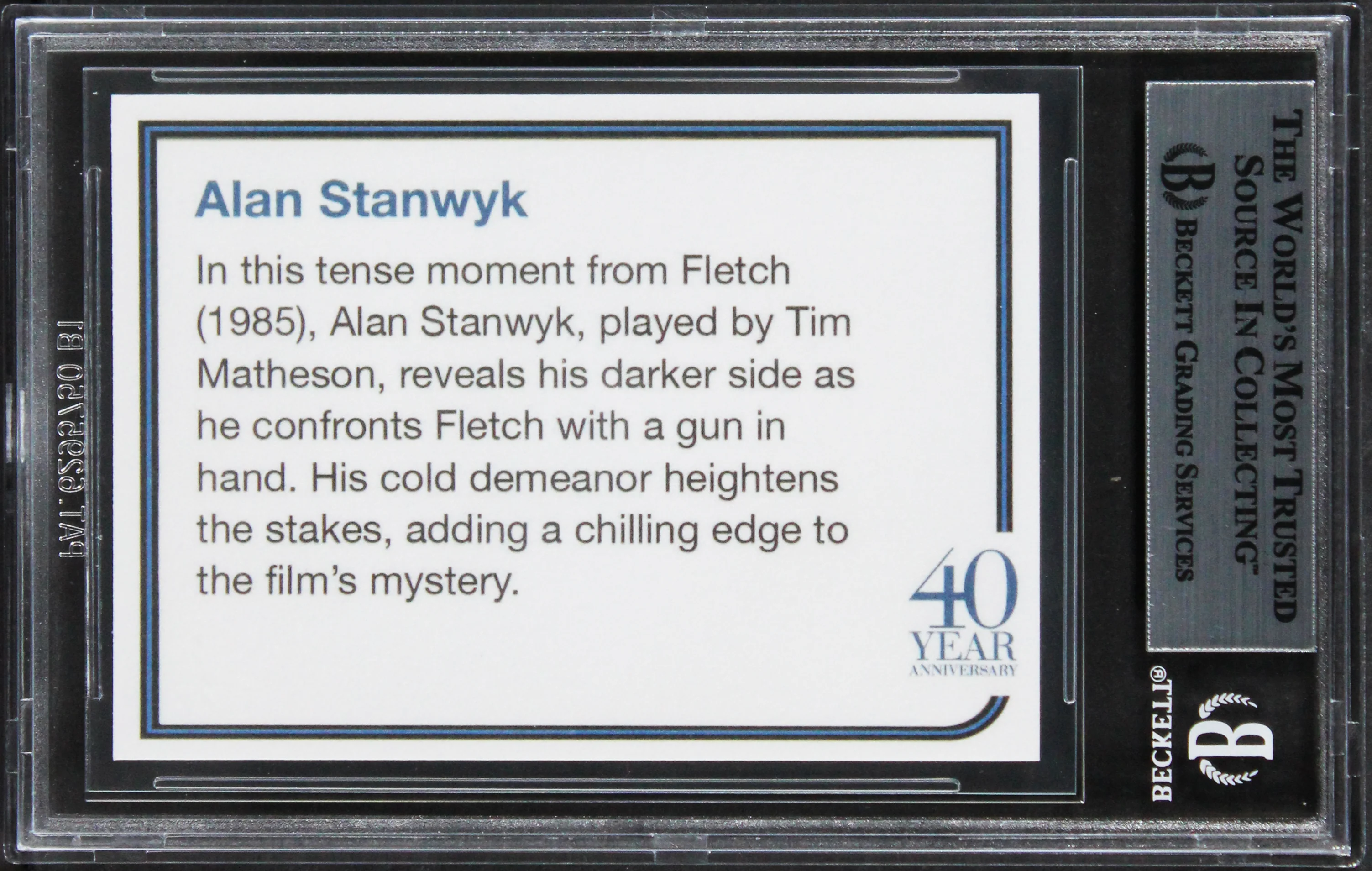 Tim Matheson Fletch Authentic Signed Custom Trading Card Card BAS Slabbed - Image 3