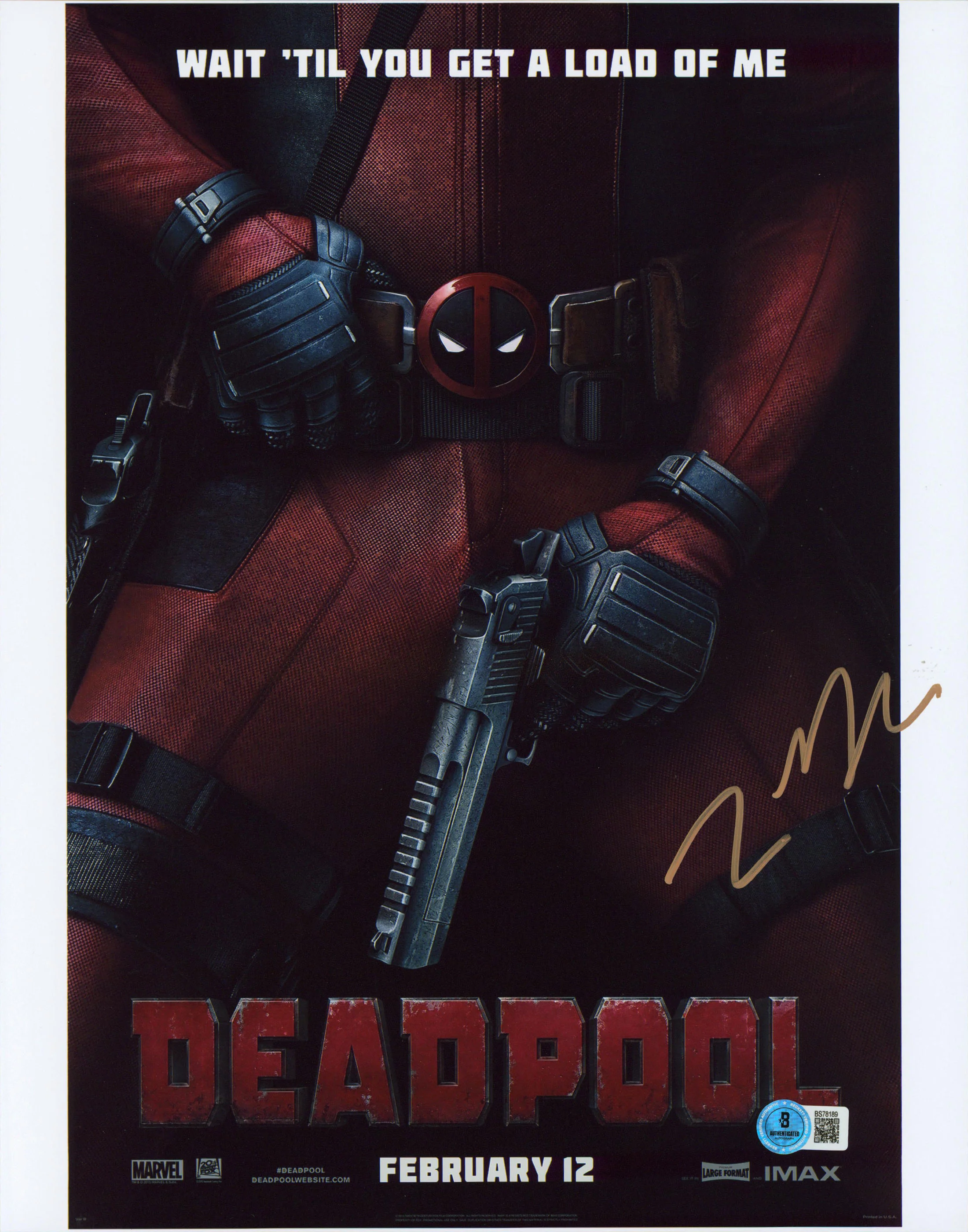 Tim Miller Deadpool Authentic Signed 11x14 Vertical Photo BAS #BS78189 - Image 2