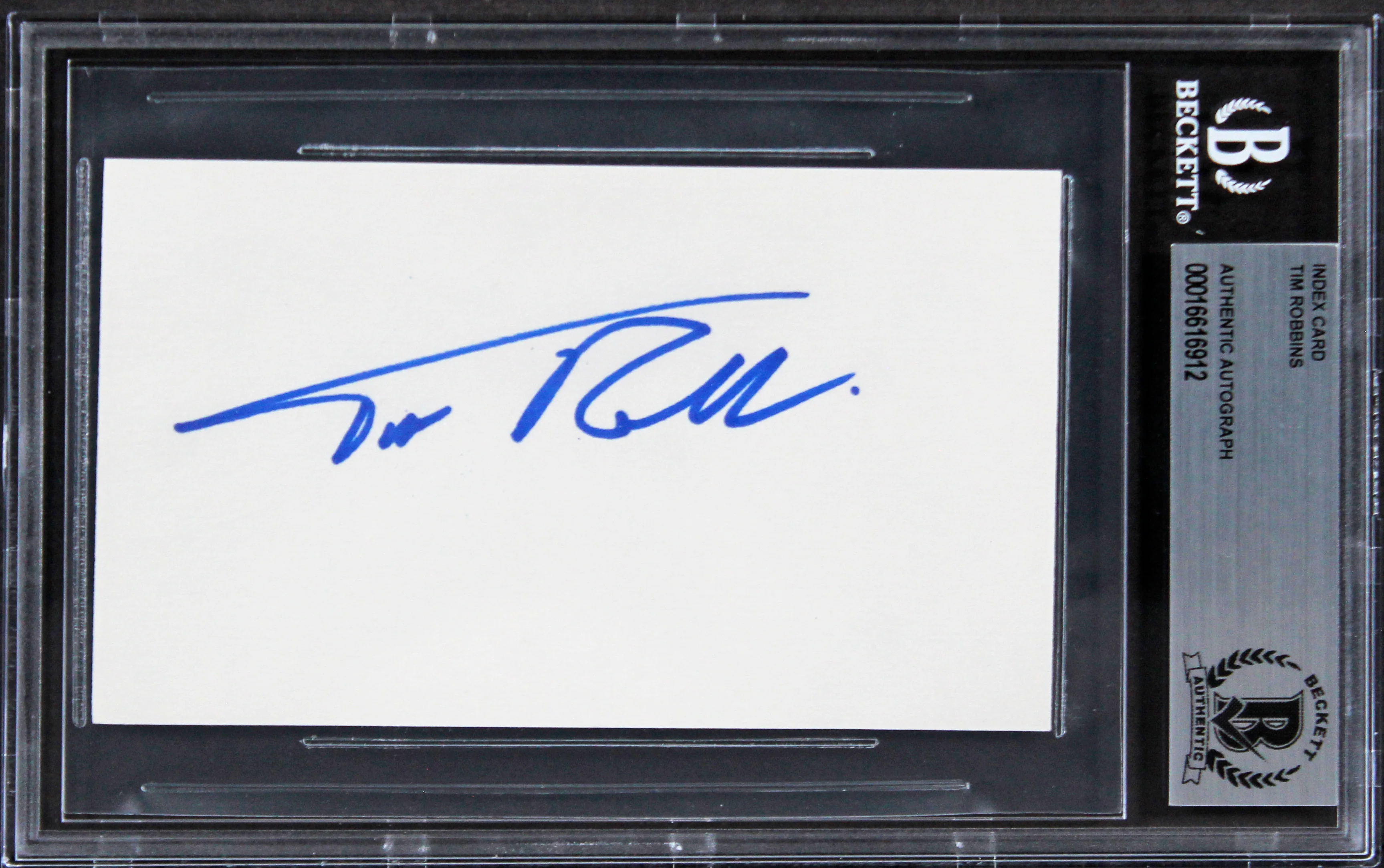 Tim Robbins Mystic River Authentic Signed 3x5 Index Card BAS Slabbed 2 - Image 2