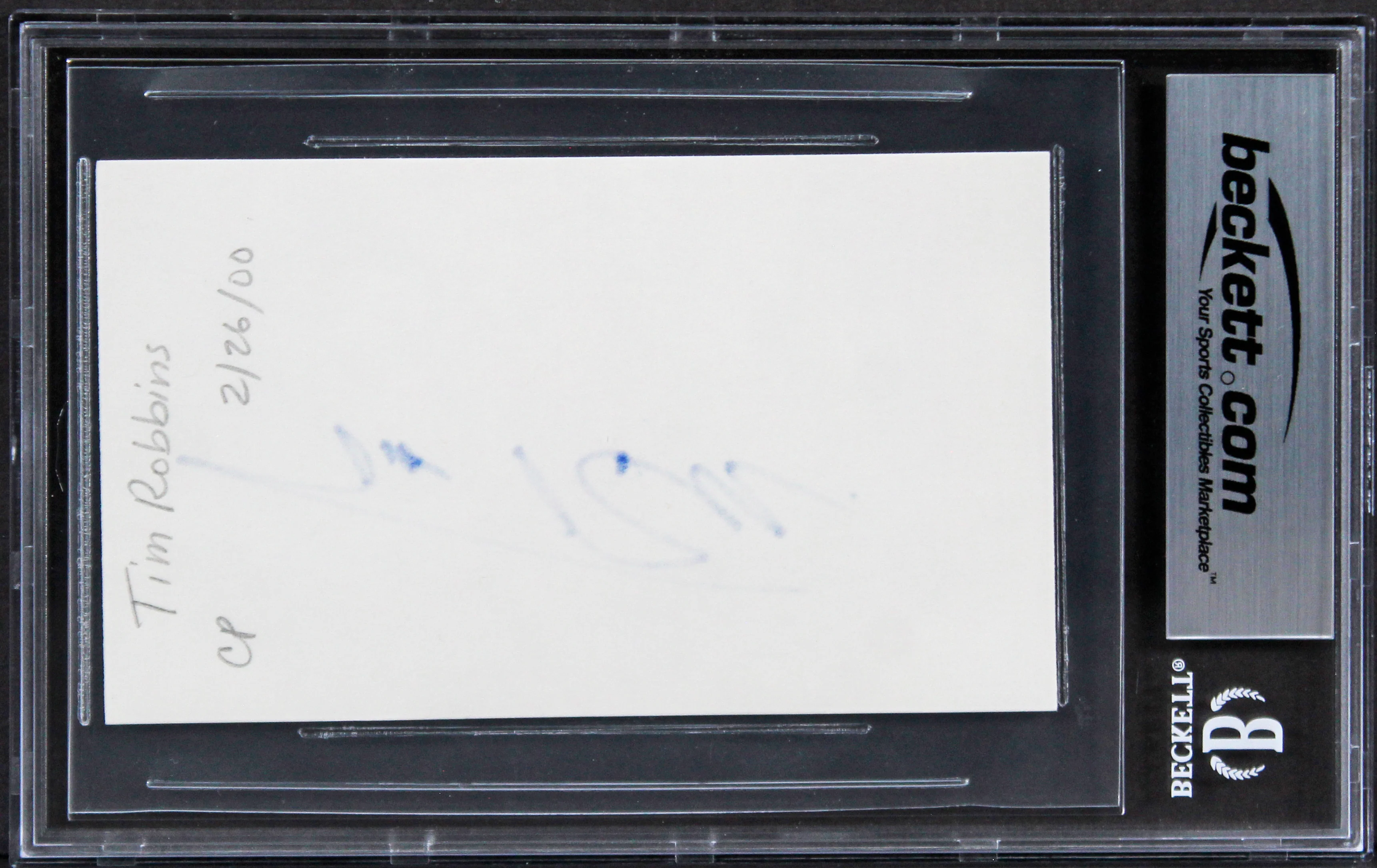 Tim Robbins Mystic River Authentic Signed 3x5 Index Card BAS Slabbed 2 - Image 3