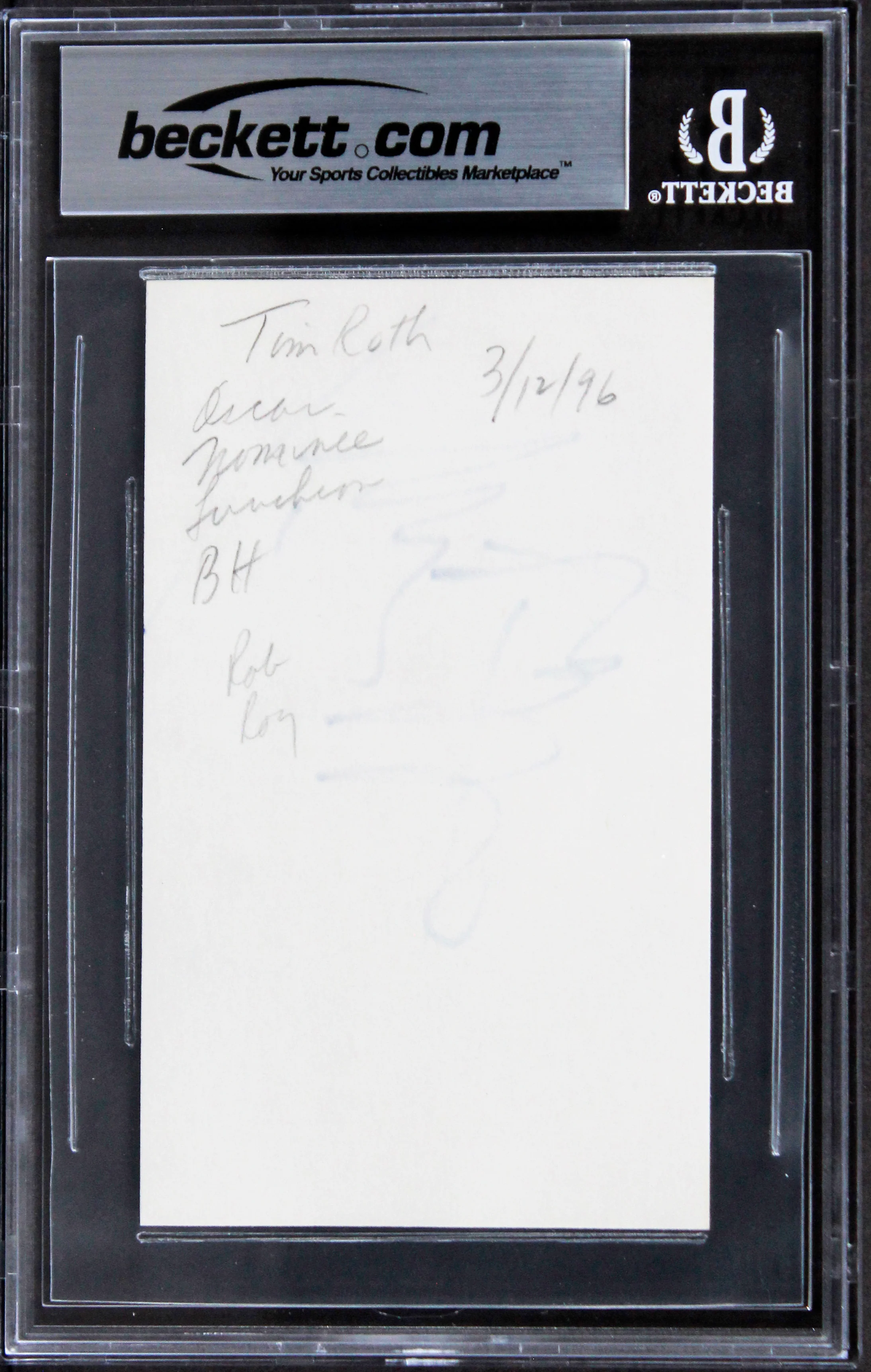 Tim Roth Reservoir Dogs Signed 3x5 Index Card Autographed BAS Slabbed 1 - Image 3