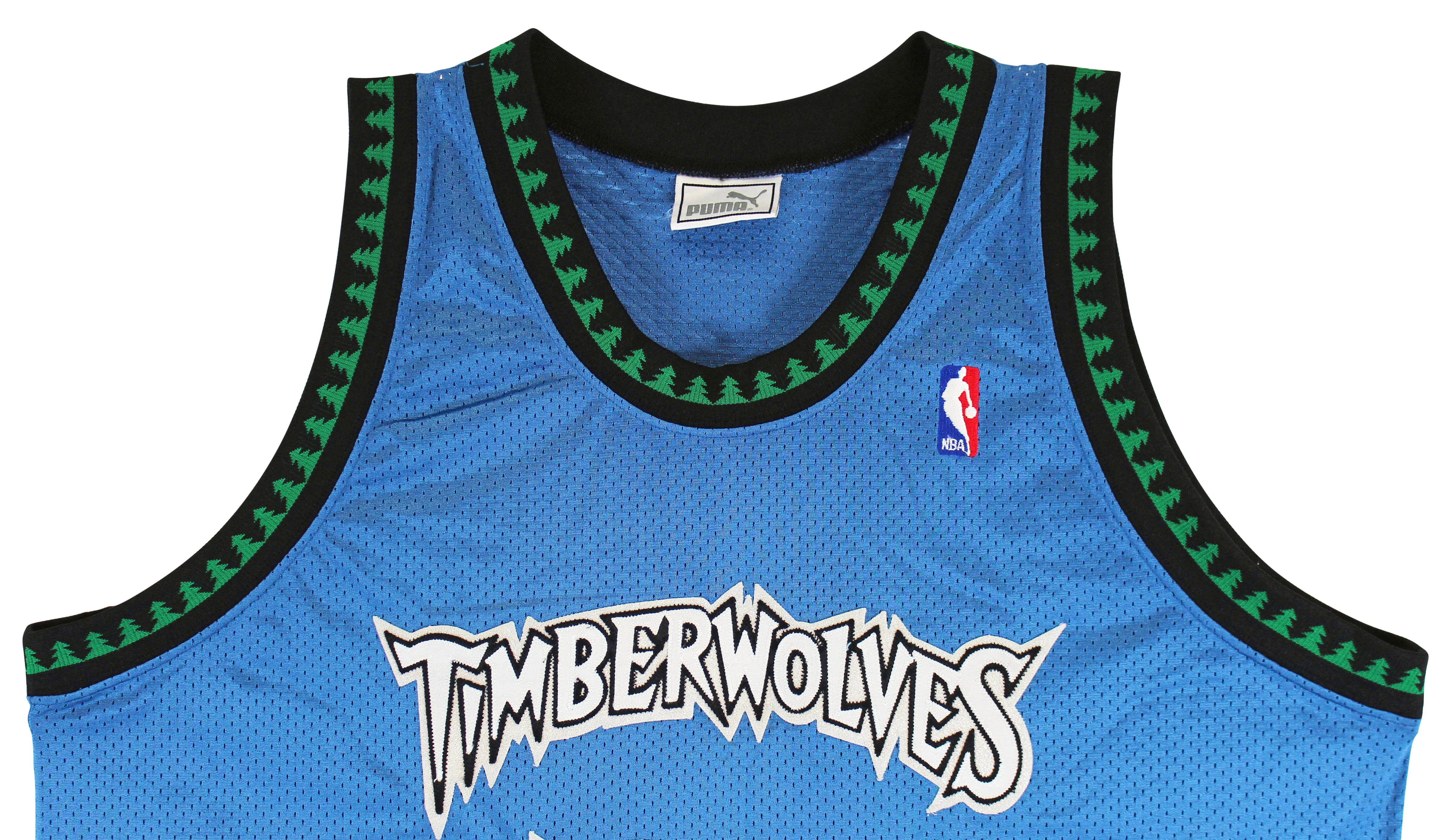 Timberwolves Kevin Garnett Authentic Signed Blue Puma Jersey BAS #AA03178 - Image 6