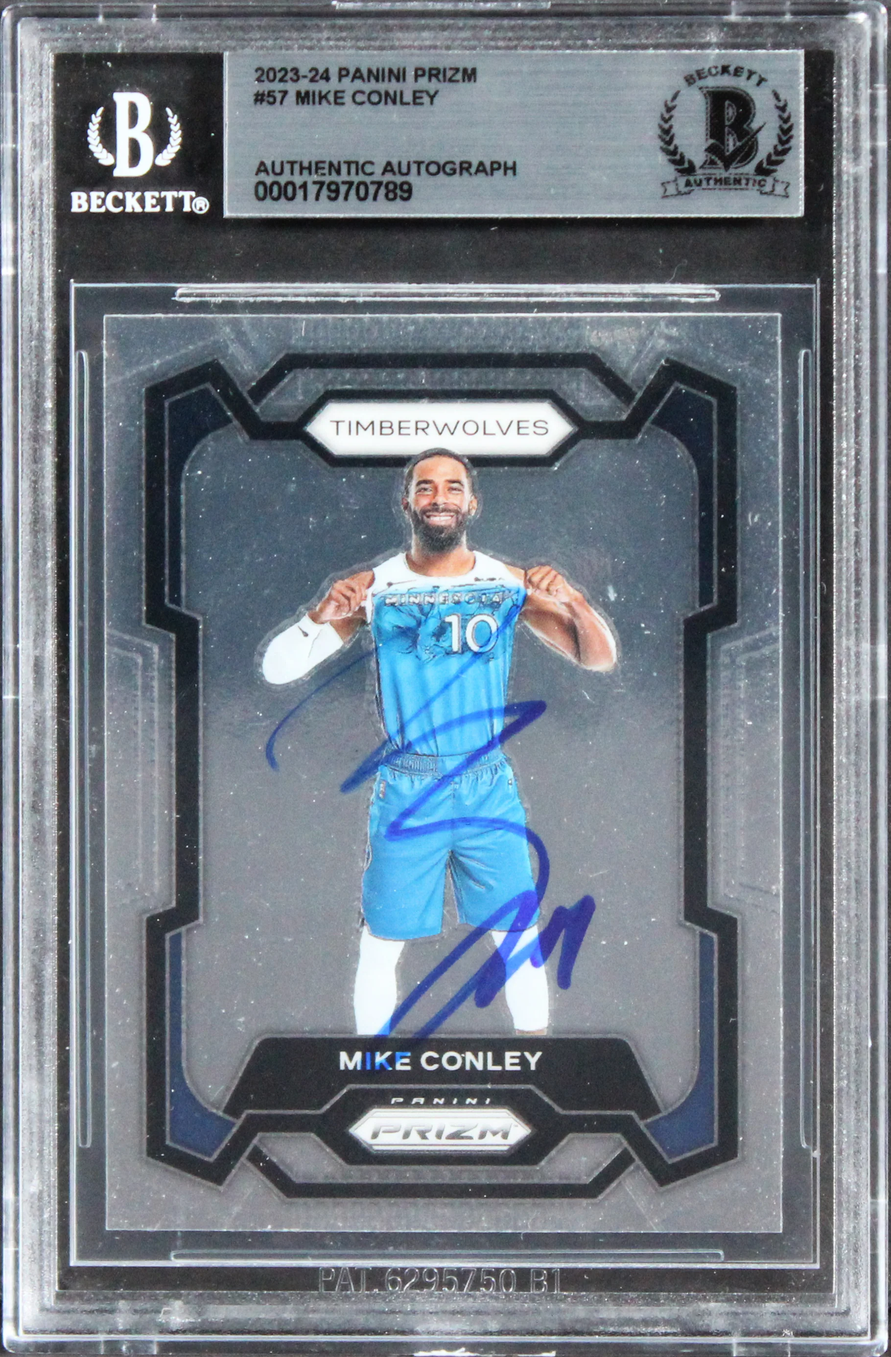 Timberwolves Mike Conley Authentic Signed 2023 Panini Prizm #57 Card BAS Slabbed - Image 2