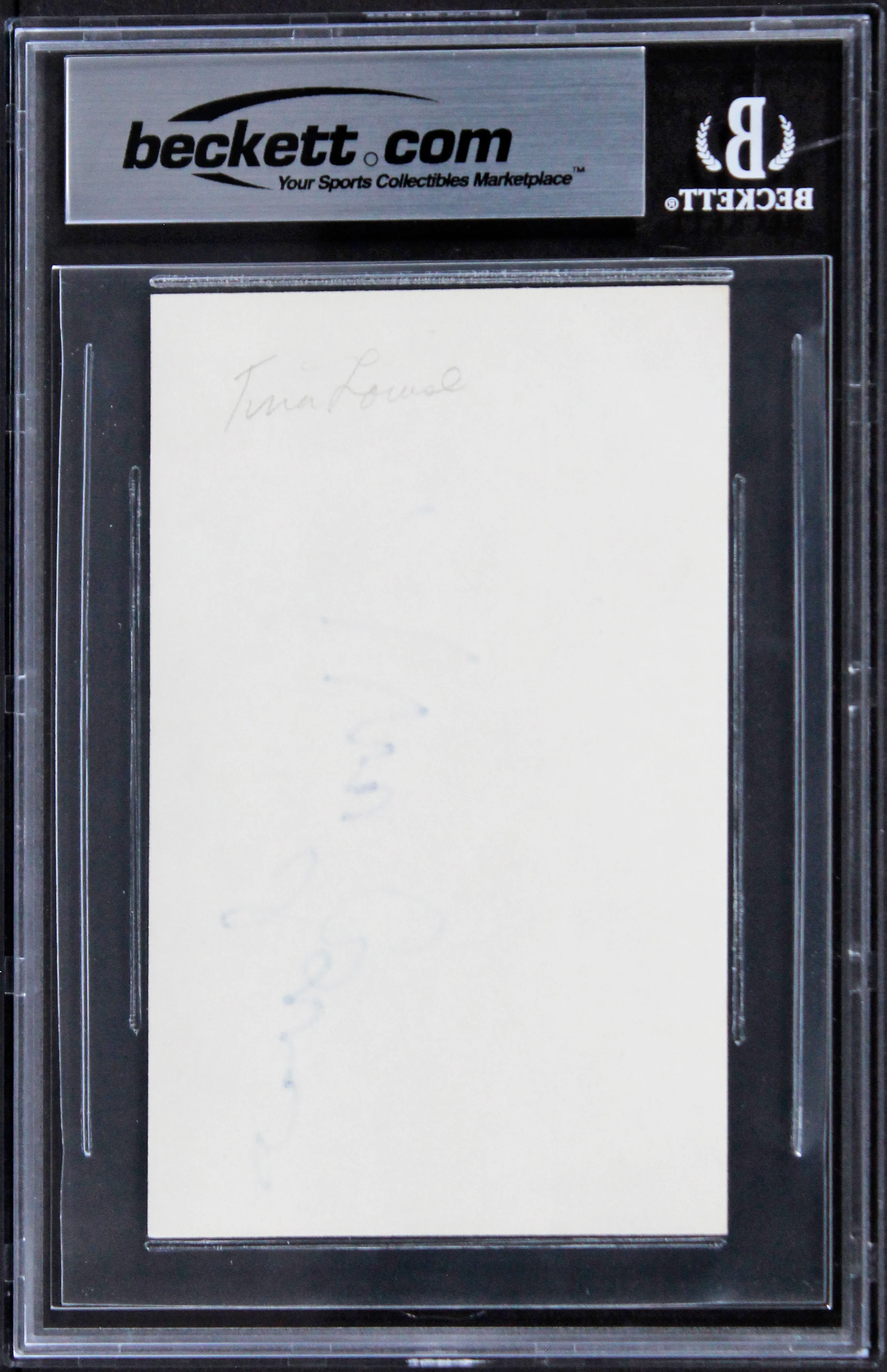 Tina Louise Gilligan's Island Authentic Signed 3x5 Index Card BAS Slabbed 1 - Image 3