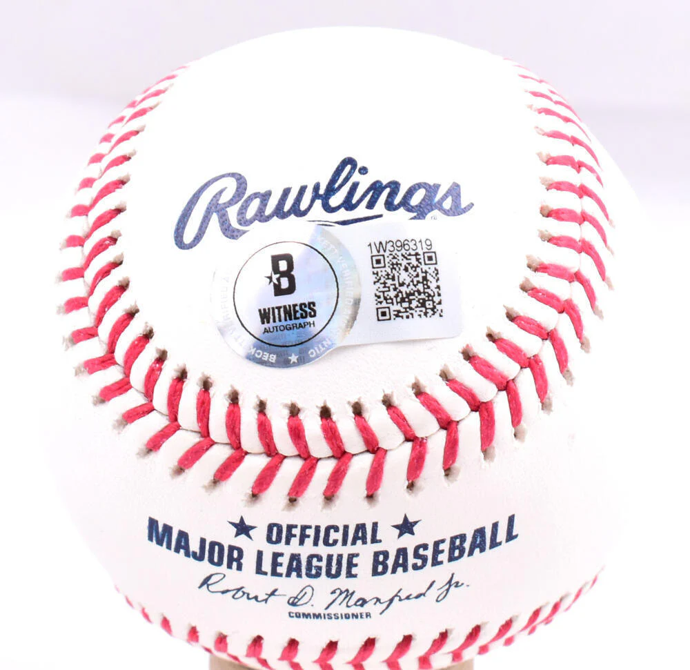 Tino Martinez Autographed Rawlings OML Baseball w/ 4x WS Champs- Beckett W Holo - Image 3