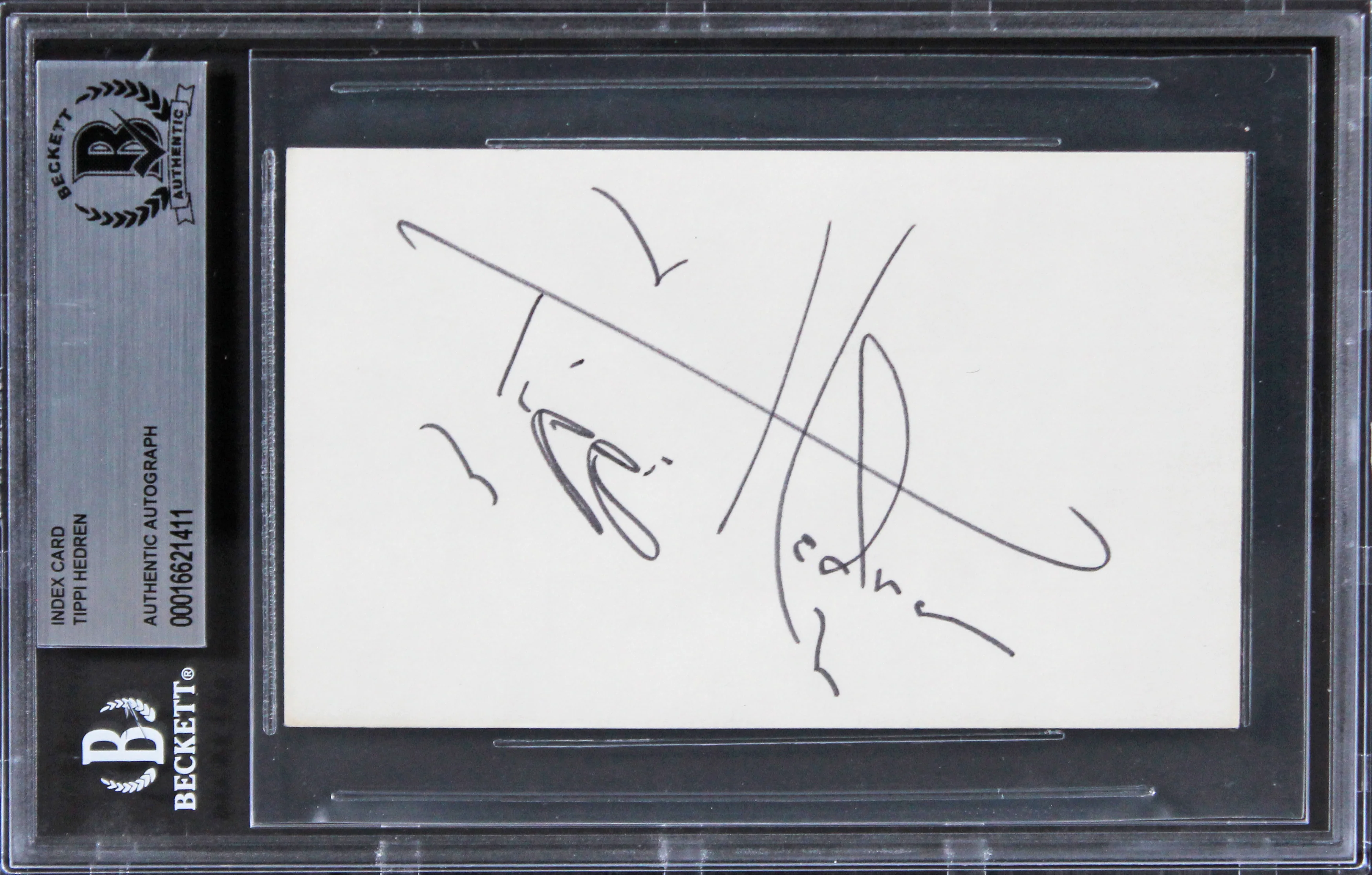 Tippi Hedren The Birds Authentic Signed 3x5 Index Card Autographed BAS Slabbed - Image 2