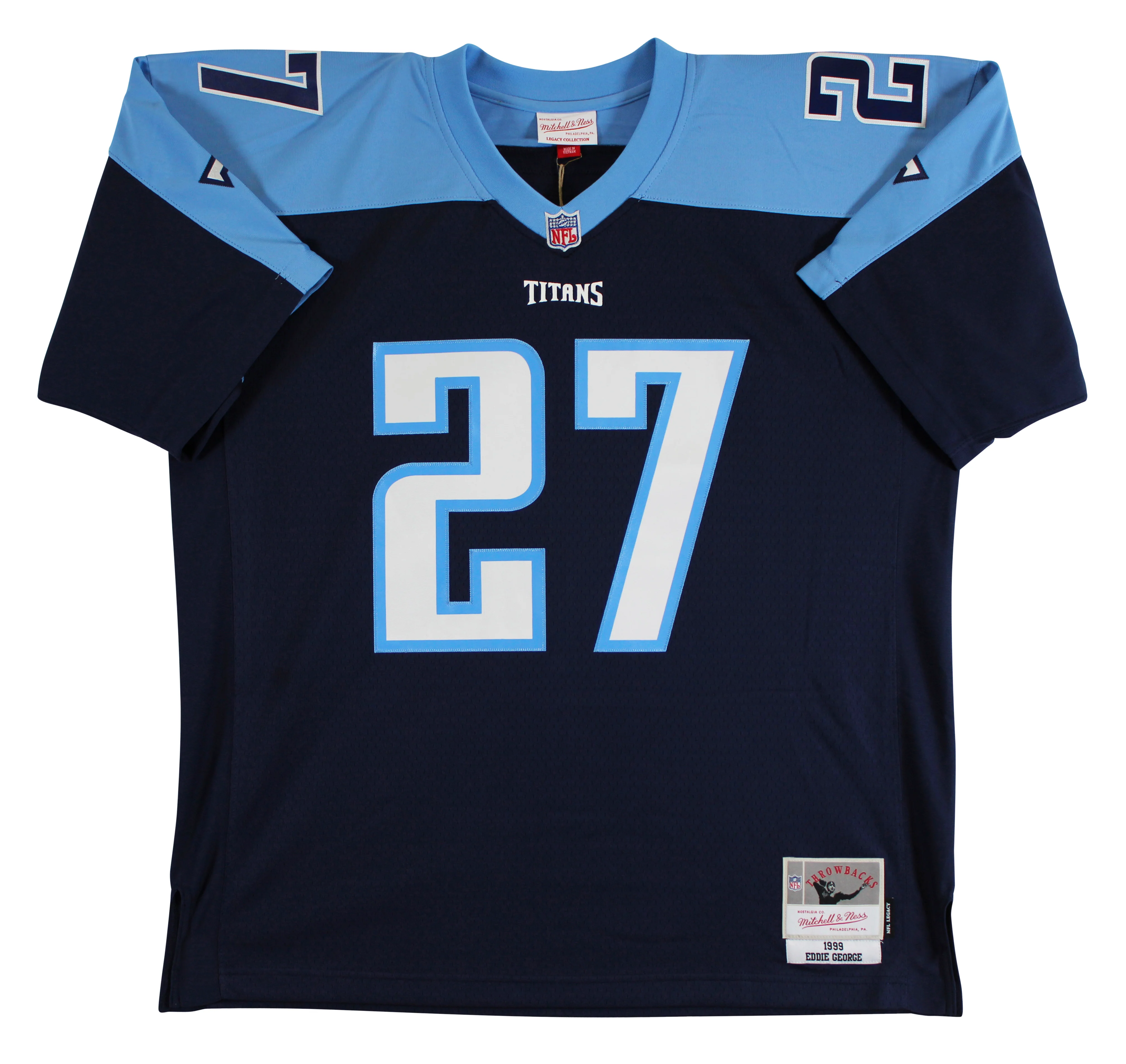 Titans Eddie George Authentic Signed Light Blue M&N Throwback Jersey Fanatics - Image 5