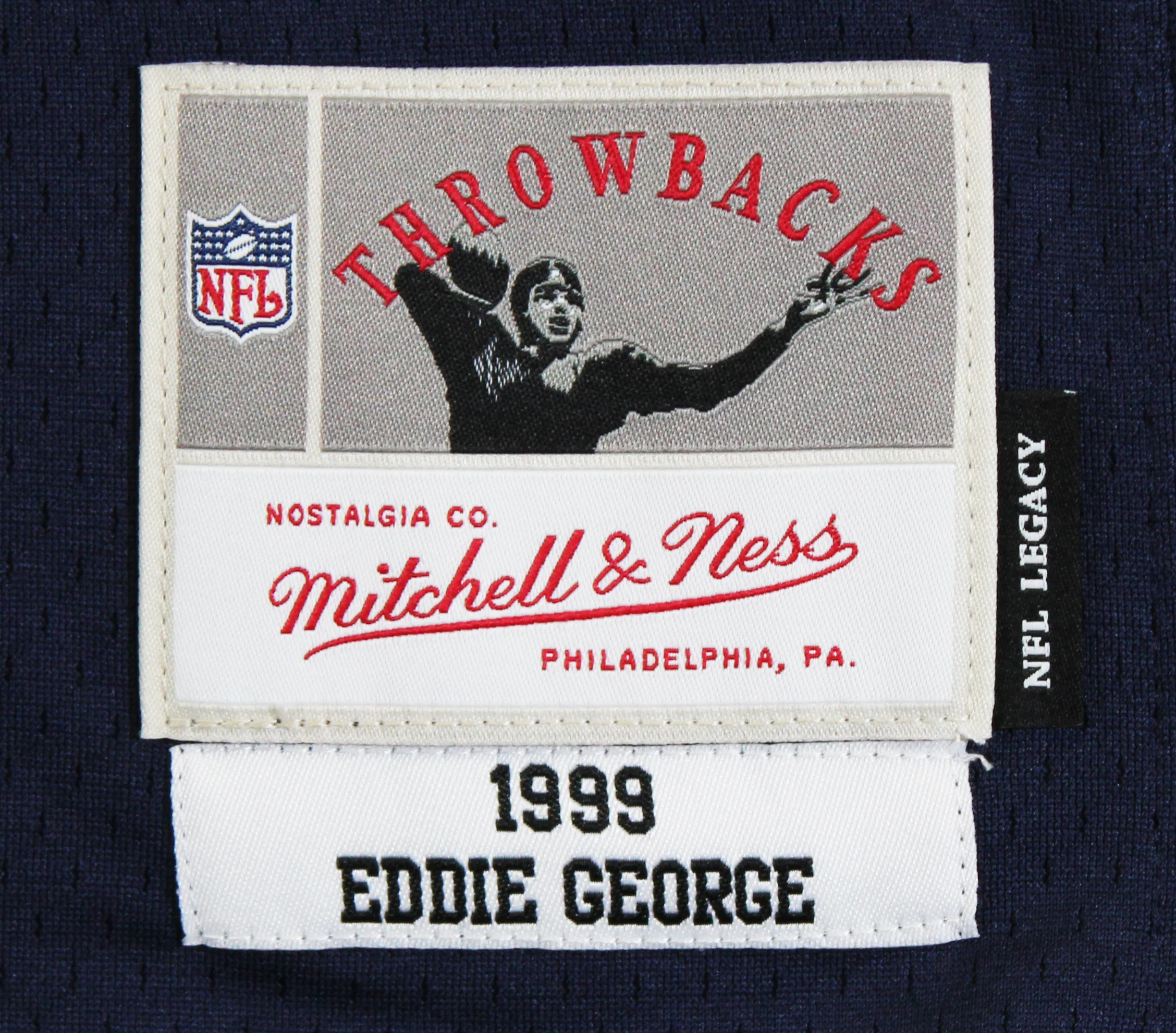 Titans Eddie George Authentic Signed Light Blue M&N Throwback Jersey Fanatics - Image 7