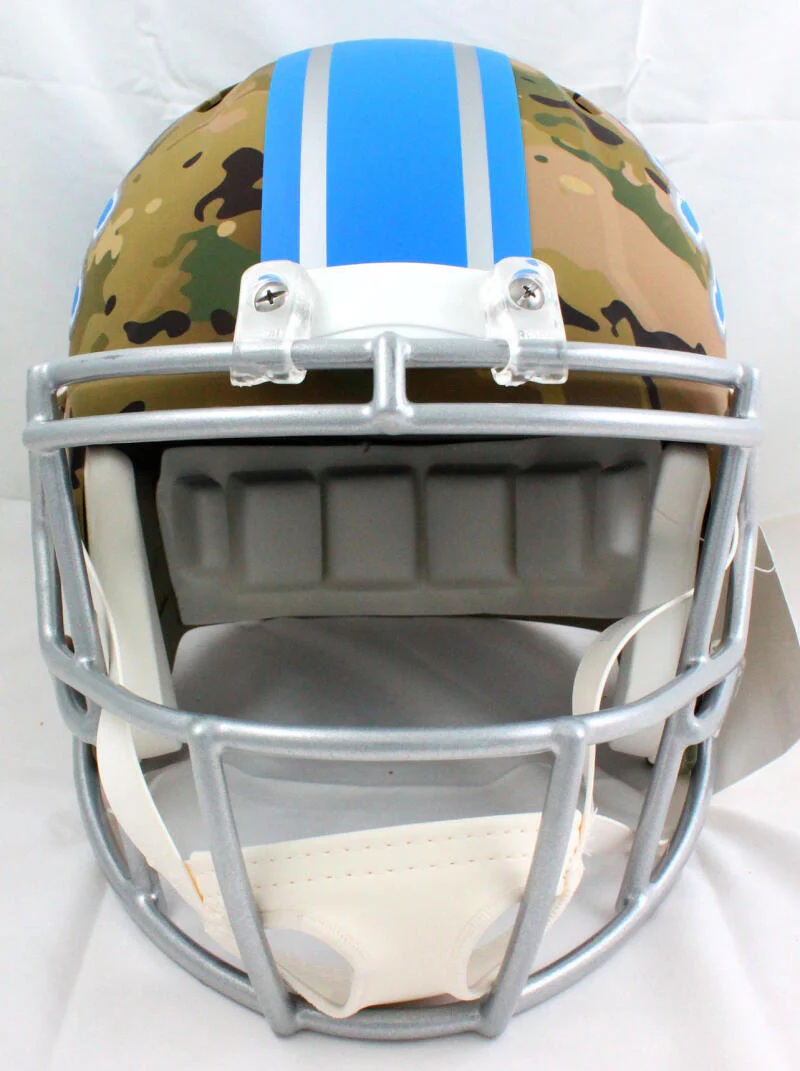 TJ Hockenson Autographed Detroit Lions F/S Camo Speed Helmet- Beckett W Hologram - Image 3