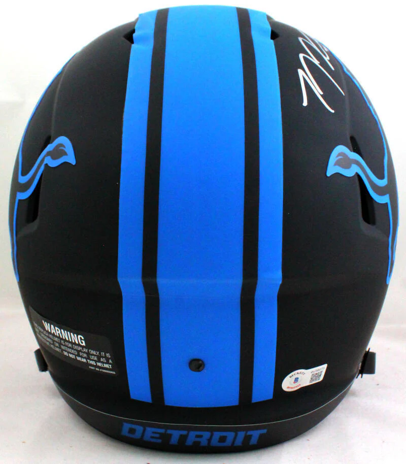 TJ Hockenson Autographed Detroit Lions F/S Eclipse Speed Helmet- Beckett W Holo - Image 4