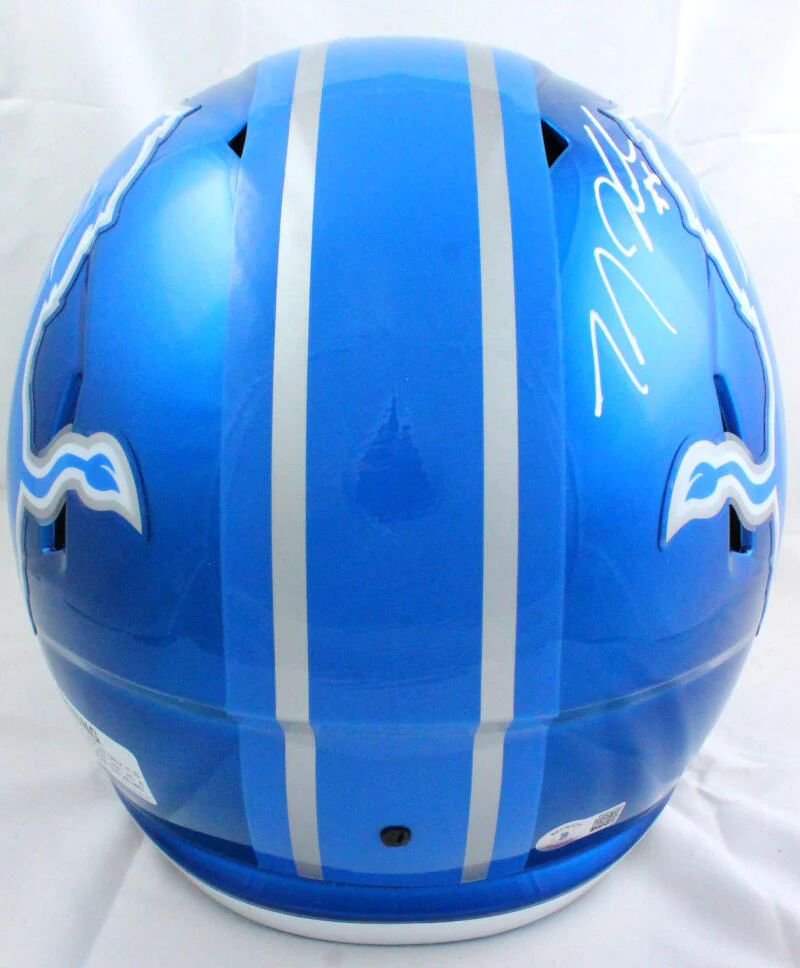 TJ Hockenson Autographed Detroit Lions F/S Flash Speed Helmet- Beckett W Holo - Image 4