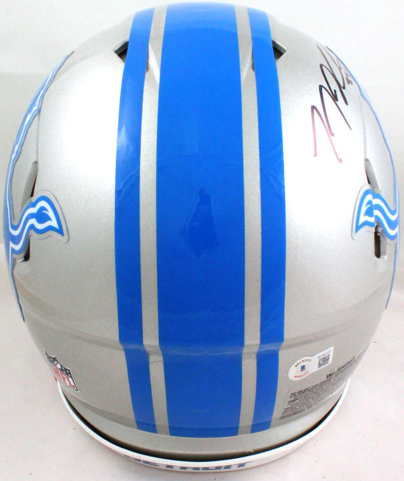 TJ Hockenson Signed Detroit Lions F/S Speed Authentic Helmet- Beckett W *Black - Image 4